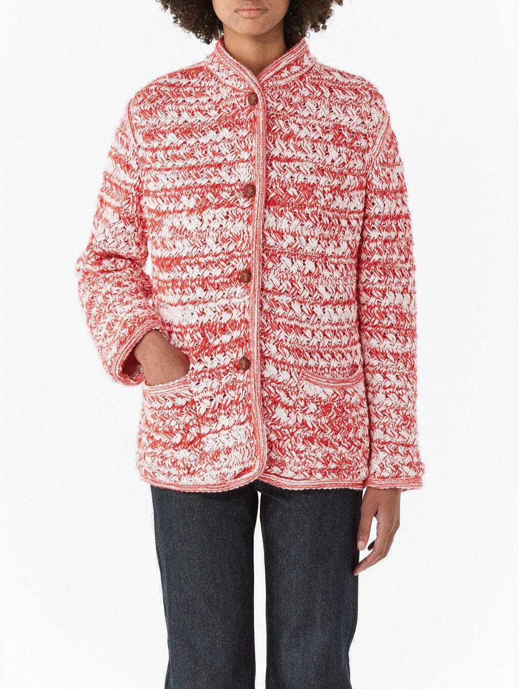 Loro Piana o1srvl11e0125 Nazca Cardigan Jacket in White & Red Size XS / US 0-2 / IT 36-38 - 1 Preview