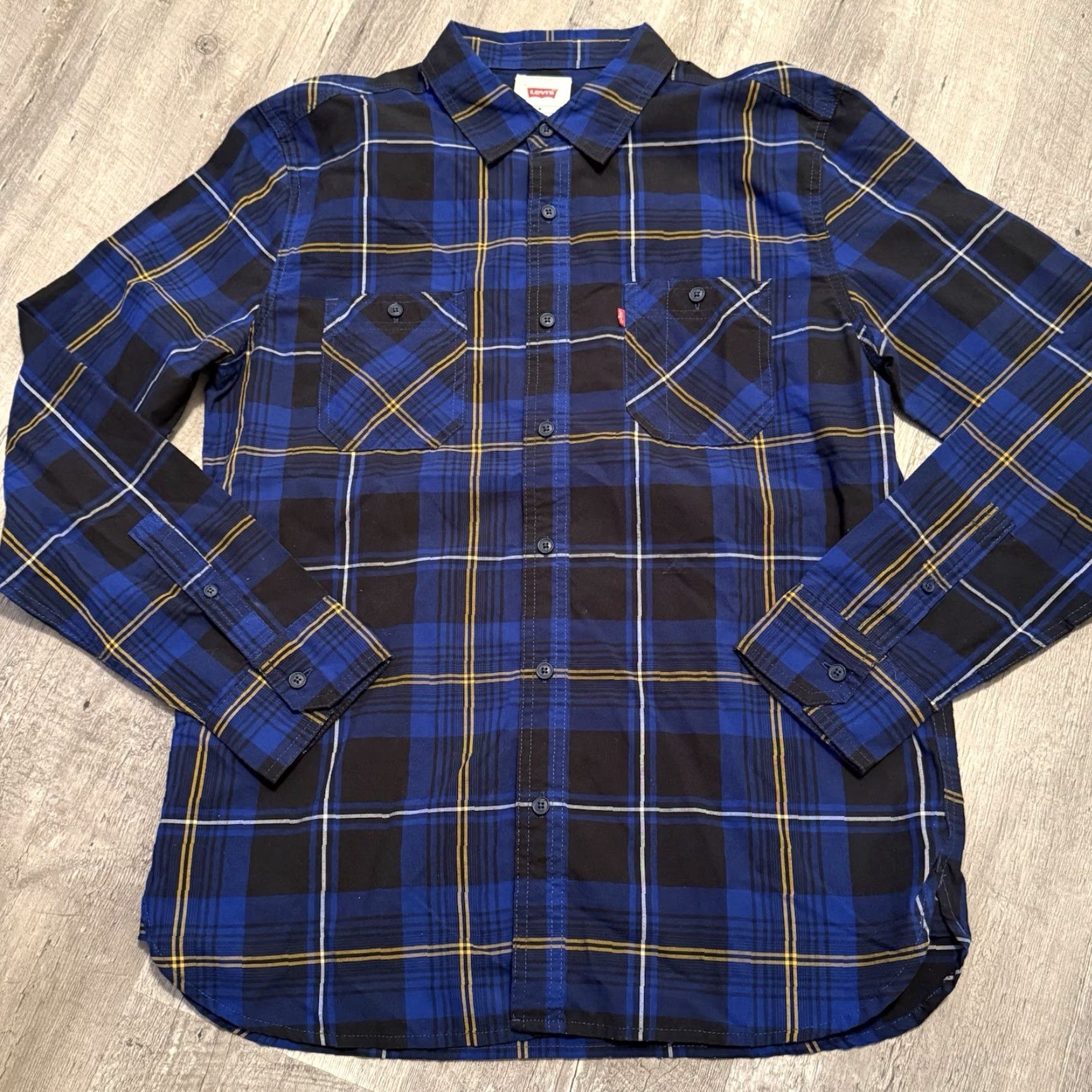 Levi's Levi’s Shirt Mens Sz Medium Long Sleeve Button Up Woven Blue Black Plaid 90s Grunge workwear Casual Size US M / EU 48-50 / 2 - 6 Thumbnail