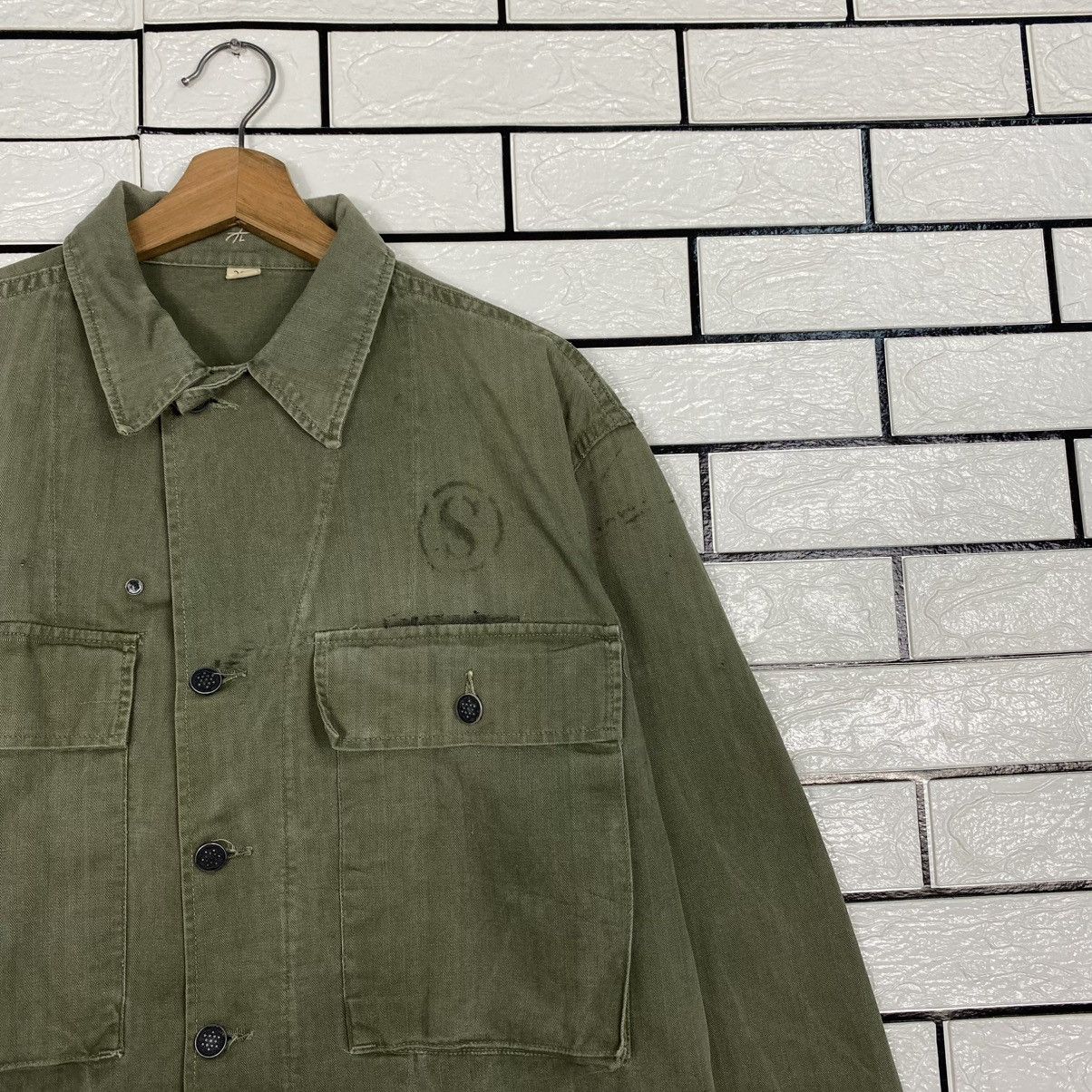 Vintage 🔥TRUE VINTAGE 40’s 13 STARS BUTTON HBT JACKET MILITARY USN Size US M / EU 48-50 / 2 - 6 Thumbnail