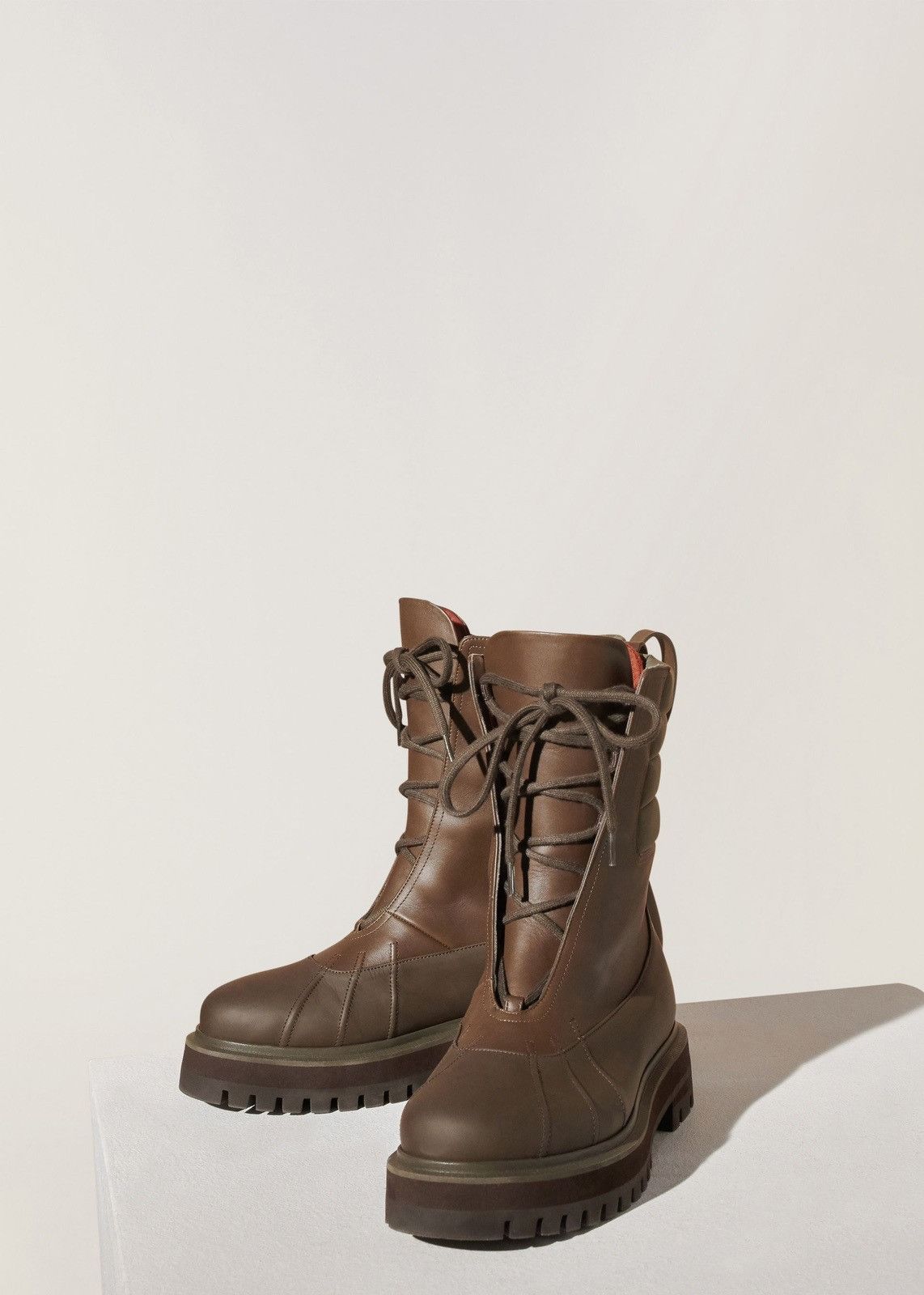 image of Loro Piana O1Loc1C0224 Thigh-High, Lace-Up Boots In Brown, Women's (Size 12)