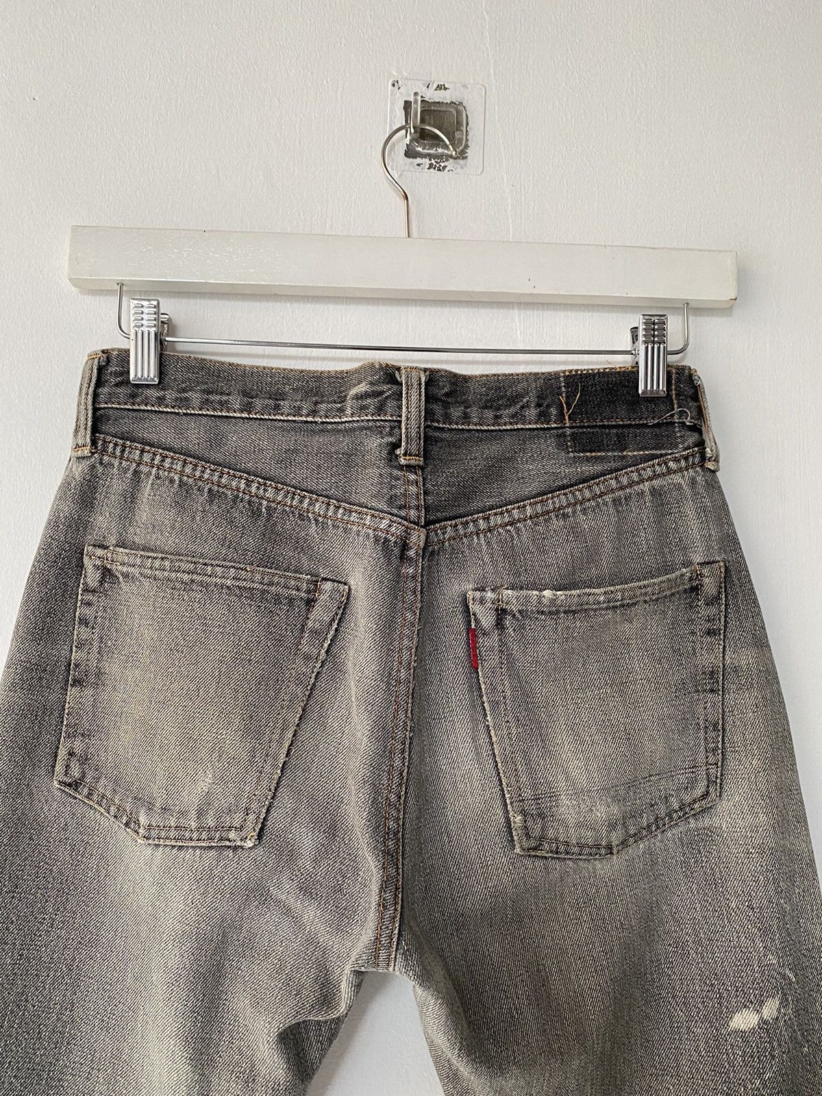 Japanese Brand × Vintage BLEACHING 1990s Denime Distressed FadeBlack Jeans Size US 29 - 10 Thumbnail
