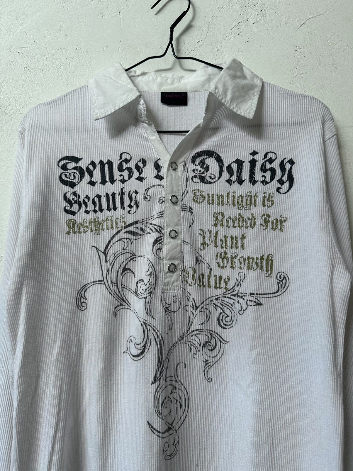Japanese Brand Y2K Japanes Mind Games Poem Double Layer Vkei Gothic Style Size US M / EU 48-50 / 2 - 2 Thumbnail