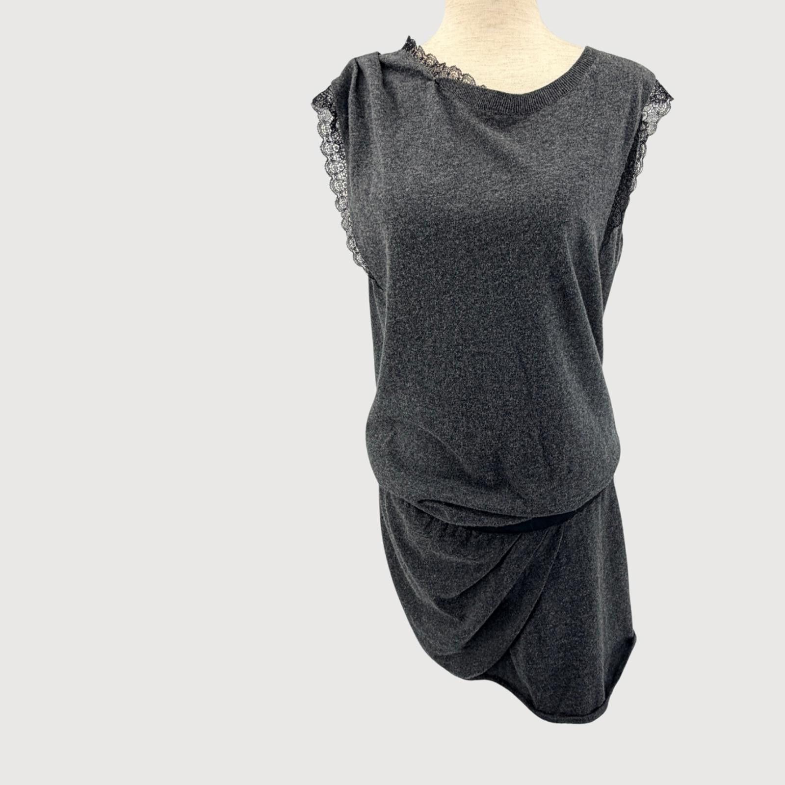 Other Vintage Vanessa Bruno 90's Lace Trim Wool Mini Dress Size XS / US 0-2 / IT 36-38 - 1 Thumbnail