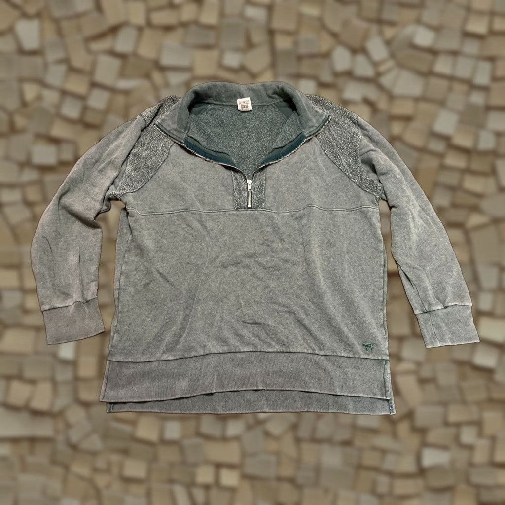 Victoria's Secret Victoria's Secret Sweater Women's Medium Green 1/4 Zip Pullover Shirt Casual Womens Size M / US 6-8 / IT 42-44 - 1 Thumbnail