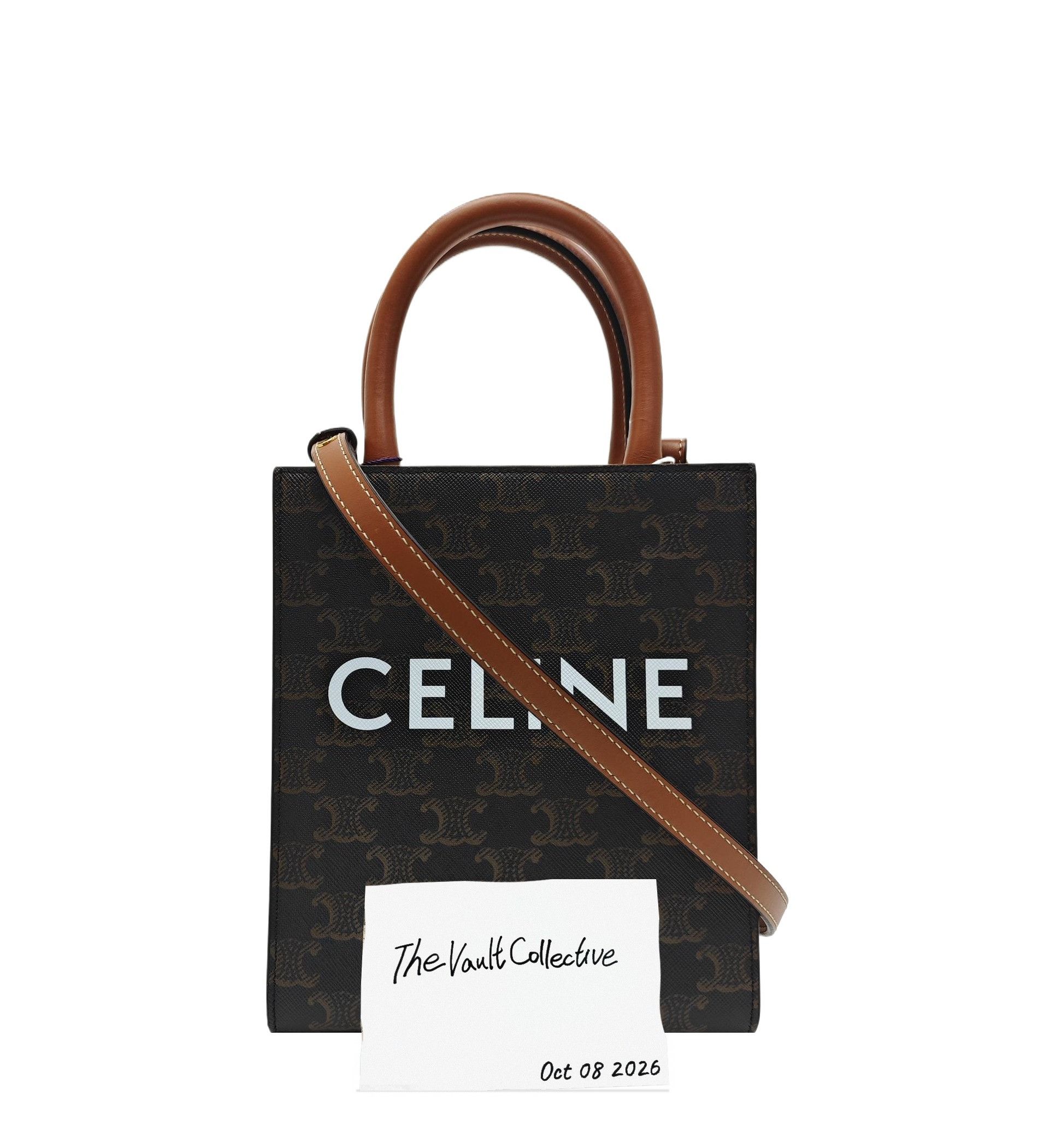 Celine CELINE CABAS CELINE mini brown coated canvas Triomphe print shoulder bag handbag Size ONE SIZE - 1 Thumbnail