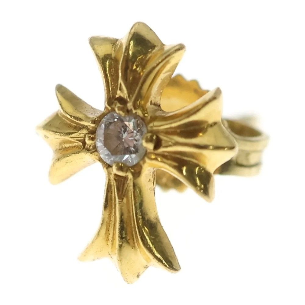 Chrome Hearts Chrome Hearts Diamond 22k gold Stud Cross Earring Size ONE SIZE - 1 Thumbnail