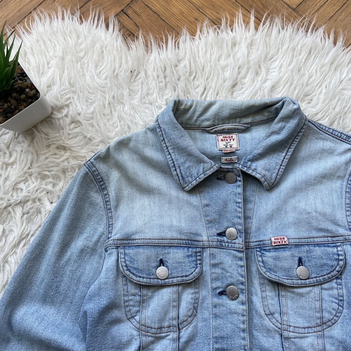Miss Sixty 📌 Vintage 00s Miss Sixty Denim Crop Y2K Jacket Size XS / US 0-2 / IT 36-38 - 2 Thumbnail