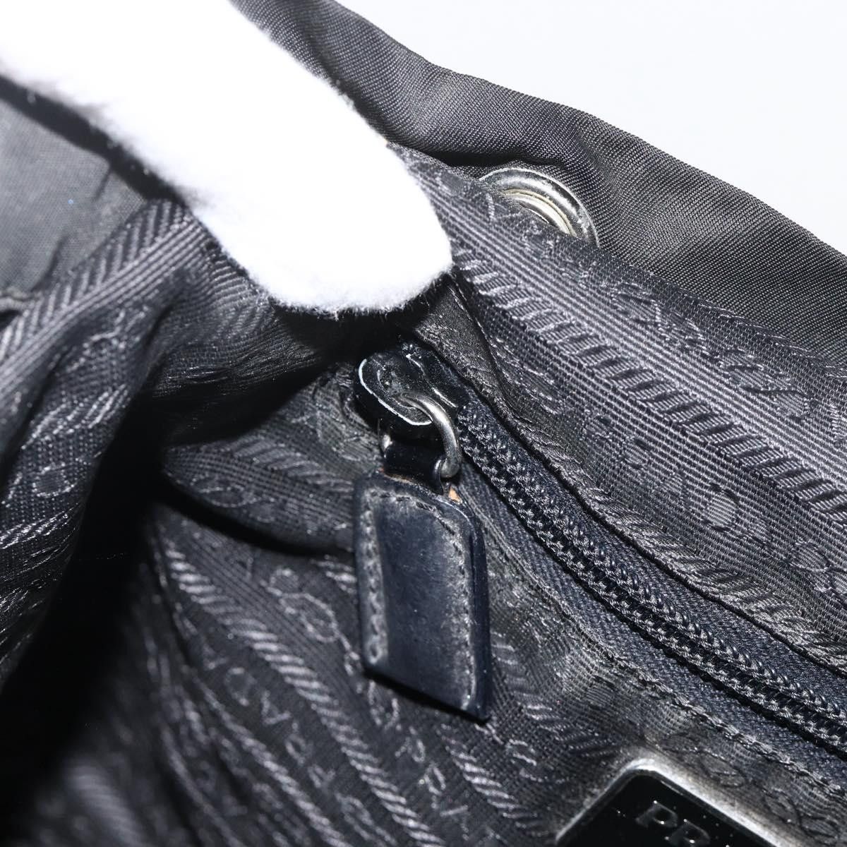 PRADA Backpack Nylon Black Silver Auth YKZ1087 - Jerrillo