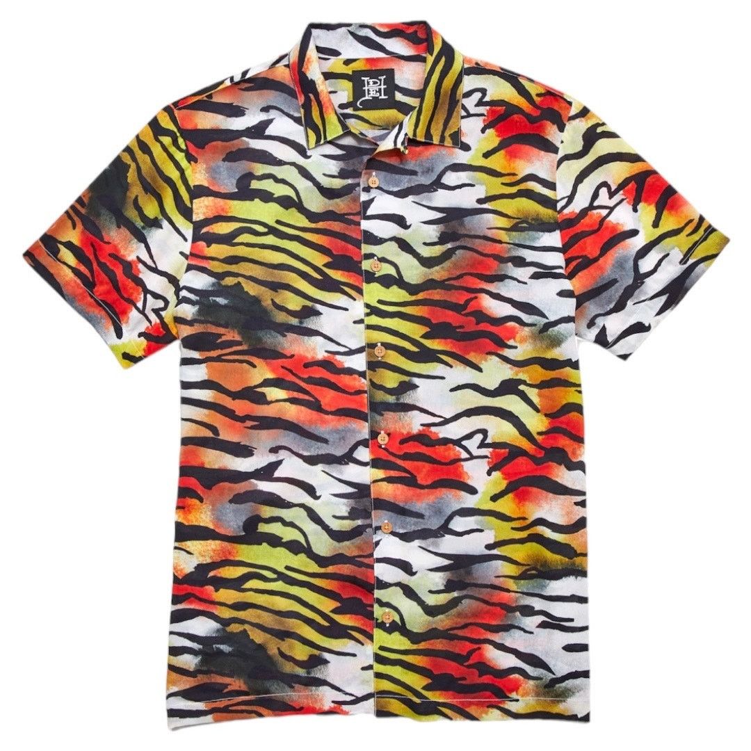 Ed Hardy Ed Hardy Tiger Stripe Button Down Shirt Size US L / EU 52-54 / 3 - 1 Thumbnail