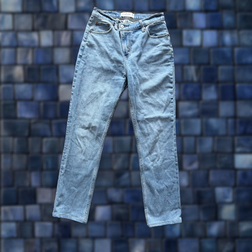 Abercrombie & Fitch Abercrombie & Fitch Jeans 90s Slim Straight High Rise Womens 2 27x26 Blue Denim Cotton Blend 5-Pocket 26 Inseam Womens Size 26" / US 2 / IT 38 - 1 Thumbnail