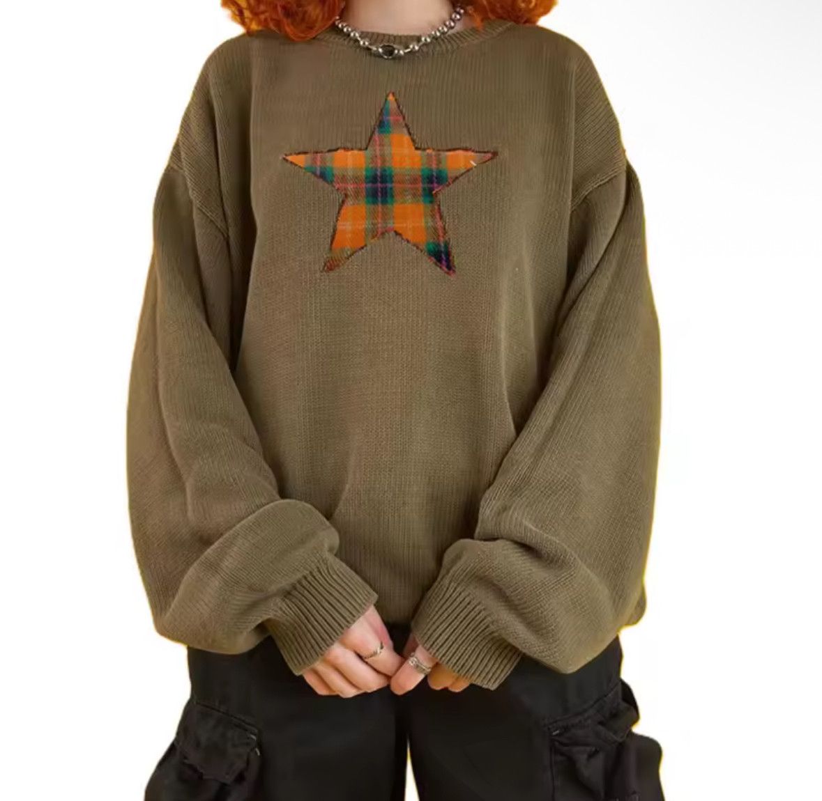 Other Streetwear Grunge Crew Neck Star Sweater Jacquard Knitwear Size US L / EU 52-54 / 3 - 3 Thumbnail
