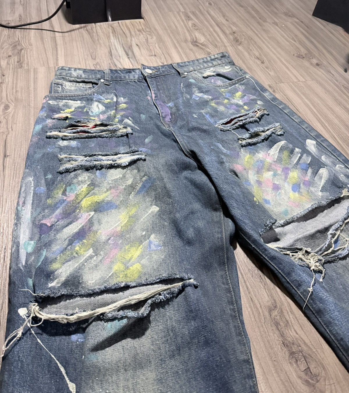 basketcase gallery Basketcase Gallery Lax Baggy Paint Splatter Jeans Size US 36 / EU 52 - 1 Thumbnail