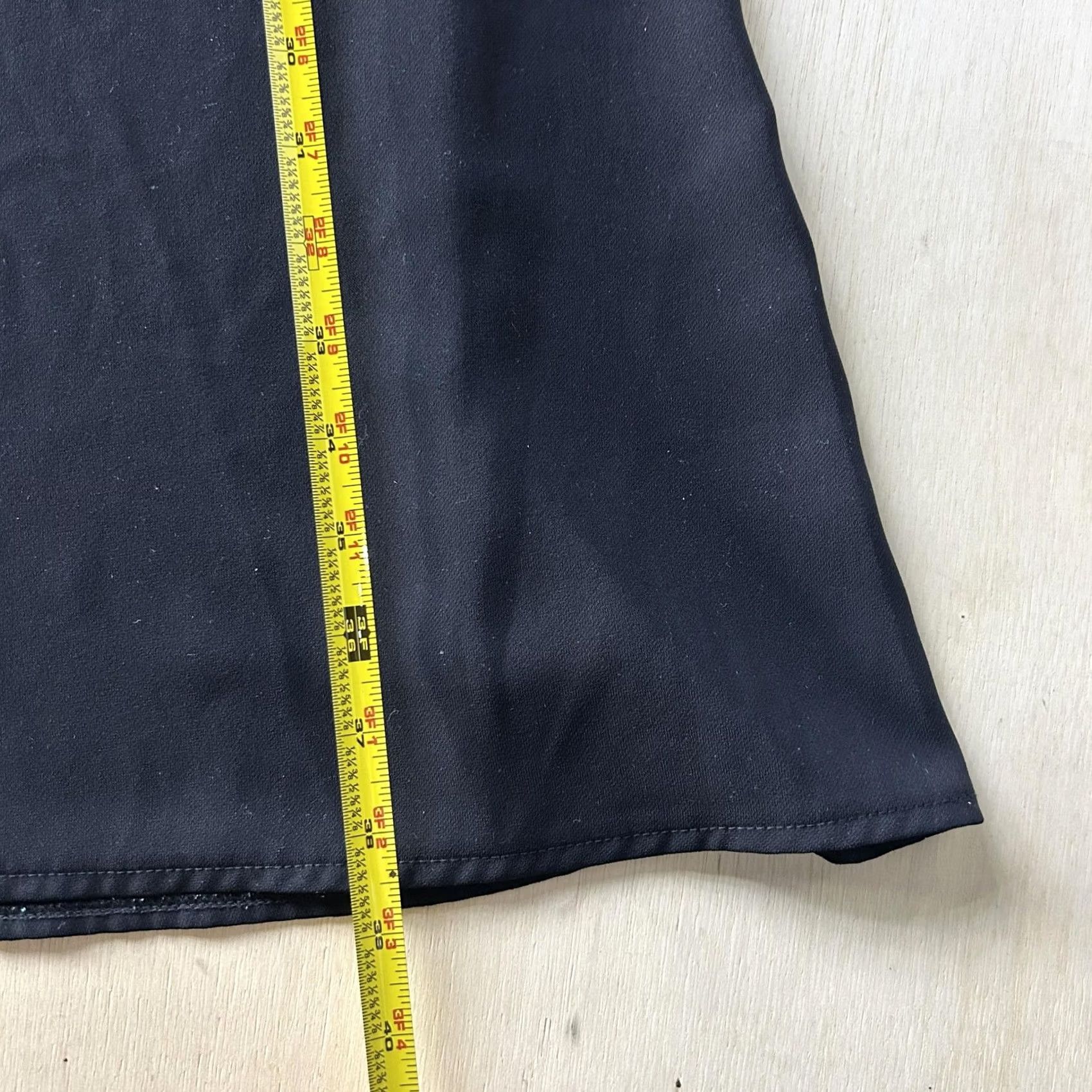 Vintage Will Smith Collection Skirt Womens 12 Black Solid A-Line Midi Workwear Office Size 34" / US 12 / IT 48 - 6 Thumbnail