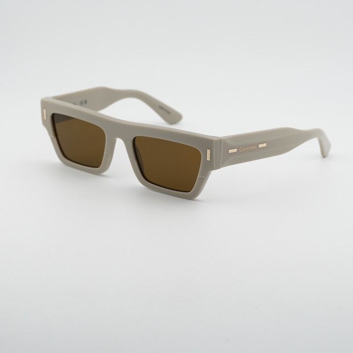 Calvin Klein Calvin Klein CK25510S 209 Unisex Sunglasses Beige Rectangle Size ONE SIZE - 1 Thumbnail