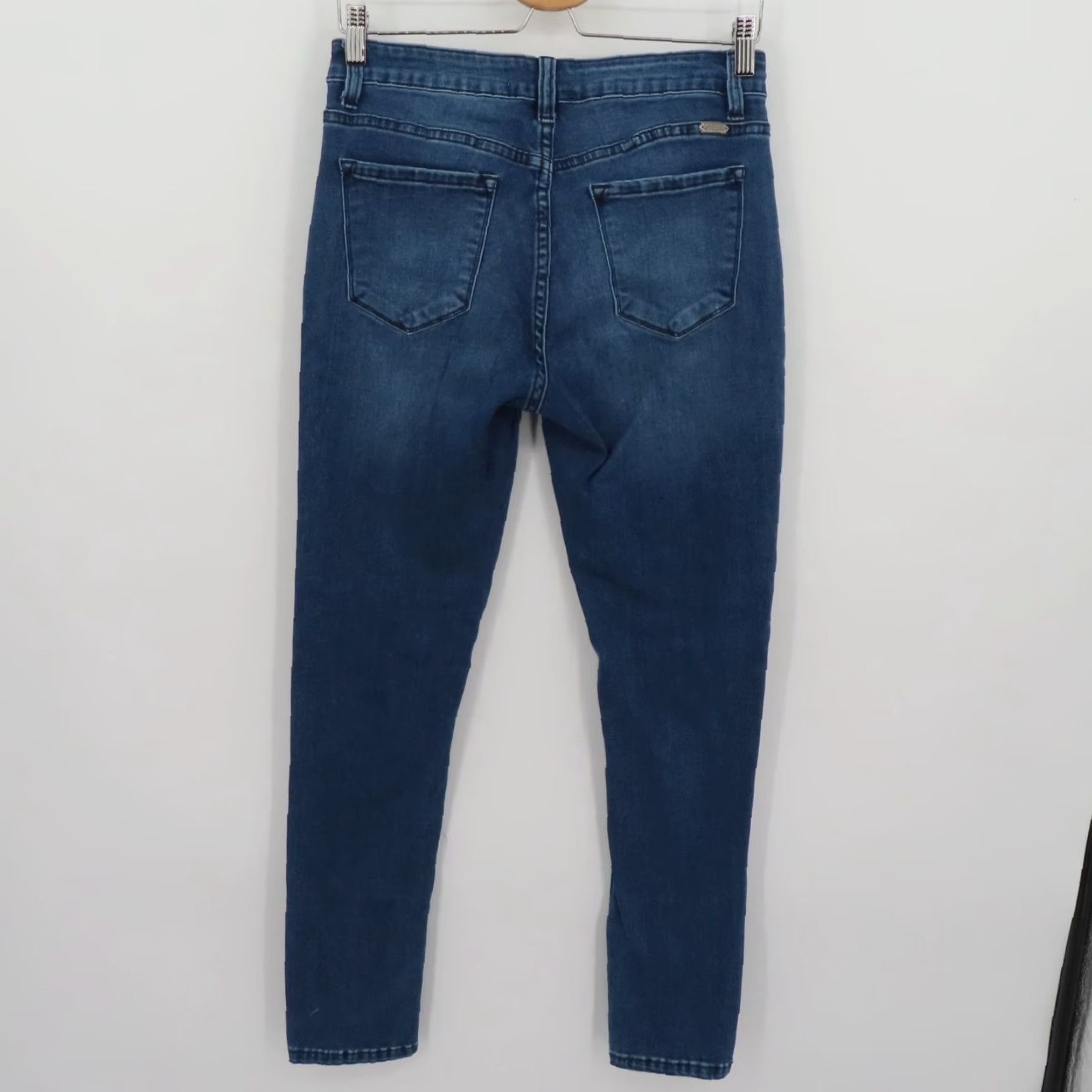 Vintage Kancan Jeans Women 29 Style KC6184M Blue Distressed Slashed Moto 5-Pocket Denim Skinny Pants Size 29" - 5 Thumbnail