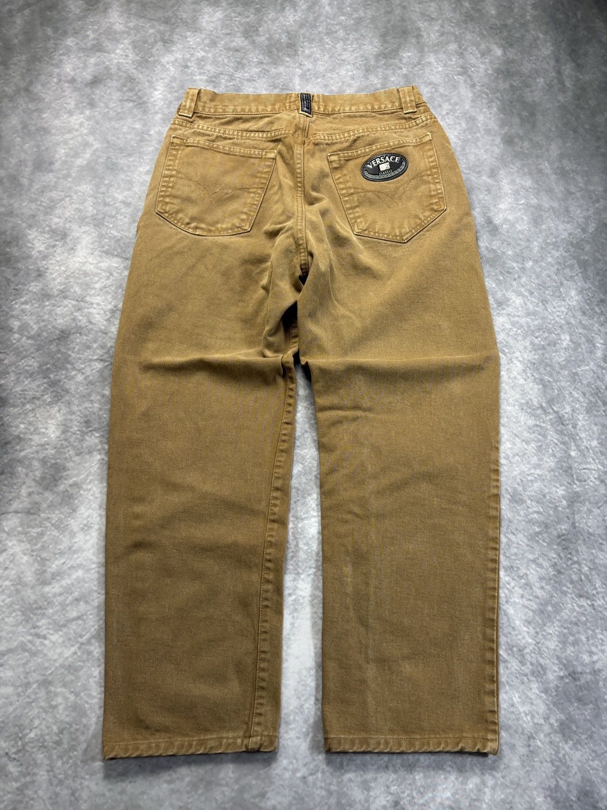 Versace × Versace Jeans Couture × Vintage 1990s Versace Classic V2 Jeans Vintage Versace Brown Denim Size US 28 / EU 44 - 13 Thumbnail