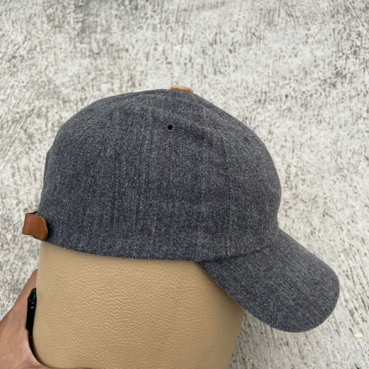 Japanese Brand Blank gray unique fabric hat with brown under visor Size ONE SIZE - 5 Thumbnail