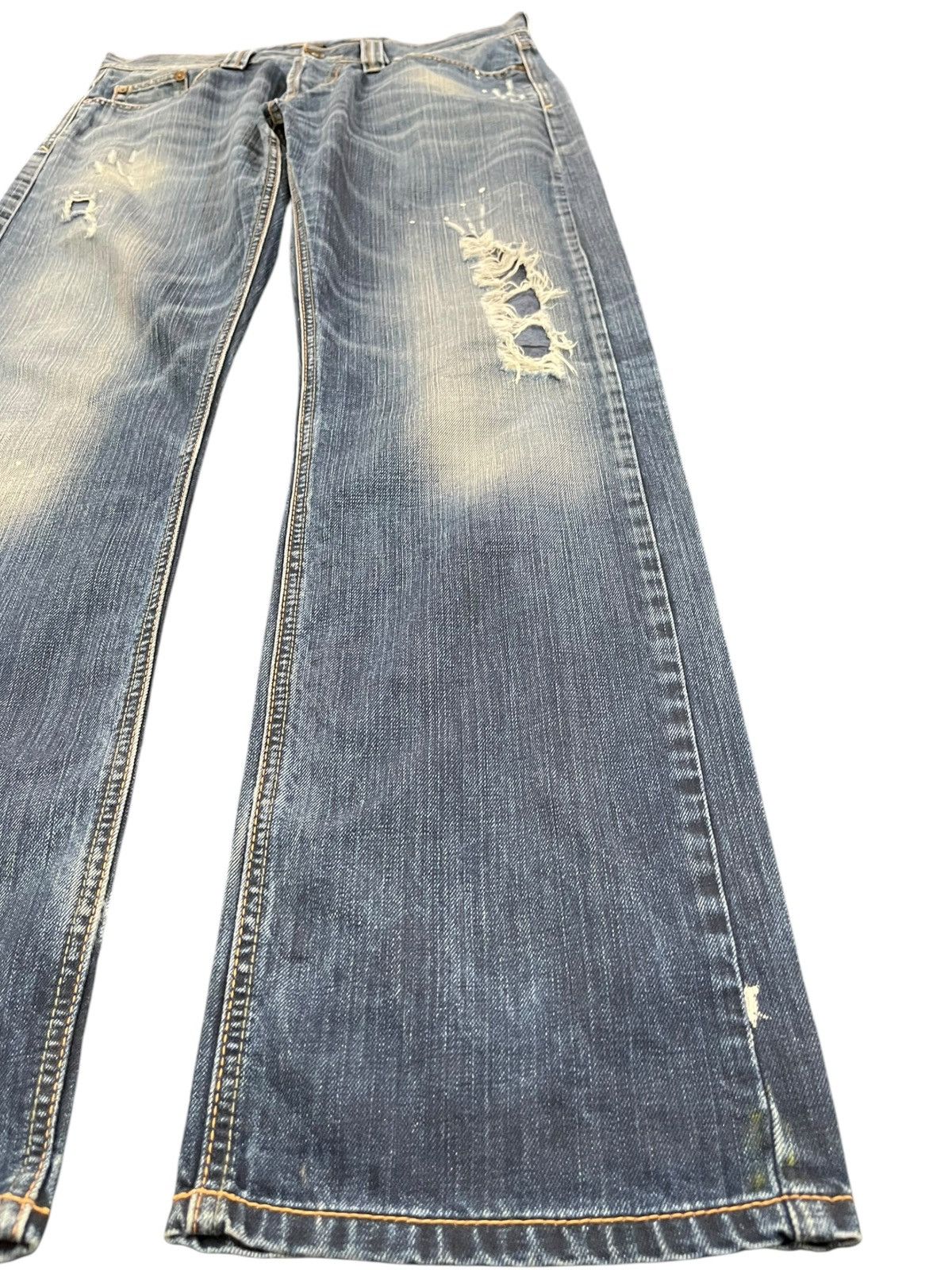 14th Addiction Vintage Benetton Regulare Ripped Grunge Distresses Denim Size US 34 / EU 50 - 3 Thumbnail