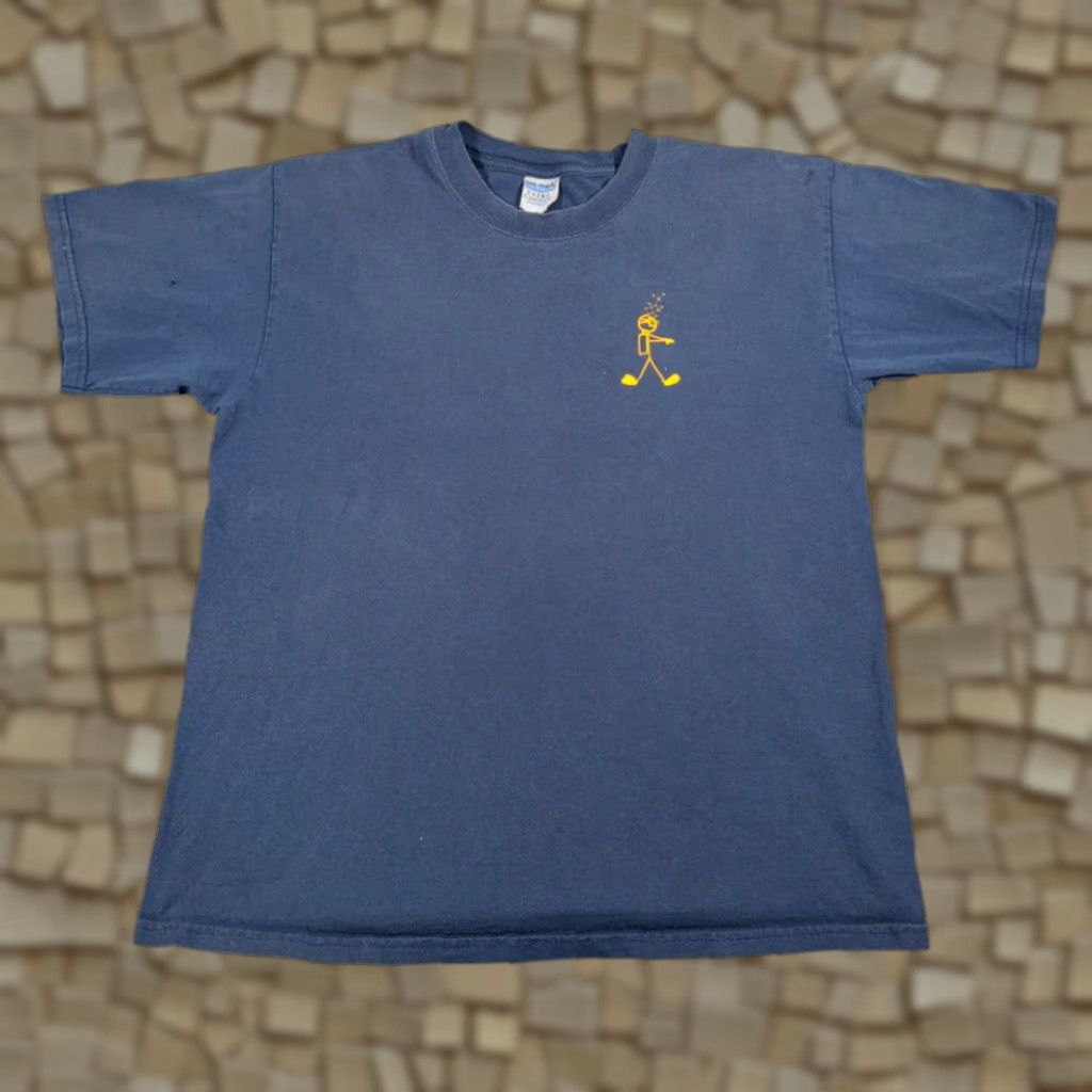 Gildan VINTAGE 420 Shirt Adult LARGE Blue Buddy Breathing Puff Give Funny Y2K Size US L / EU 52-54 / 3 - 1 Thumbnail