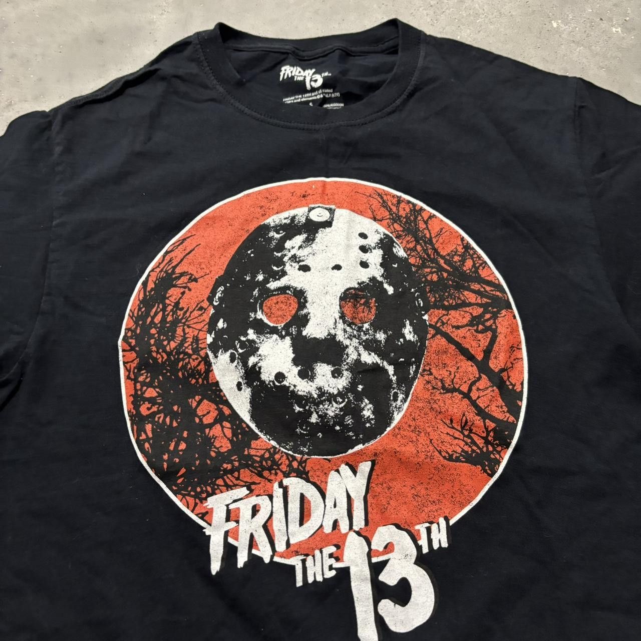 Japanese Brand × Vintage Crazy Vintage Y2K/2000s Black Grunge Friday The 13th Jason Horror Graphic Tee! Size US S / EU 44-46 / 1 - 2 Thumbnail
