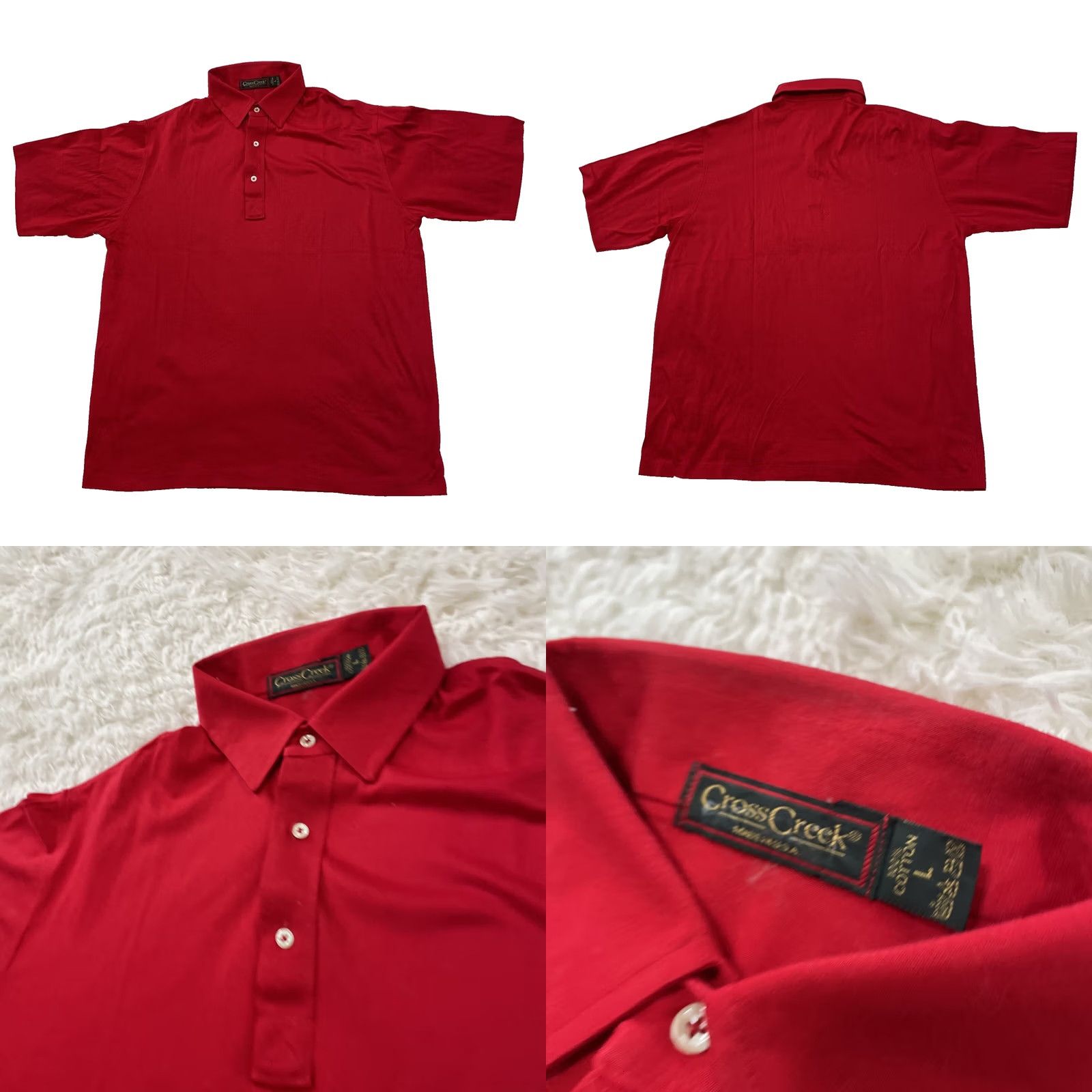 Vintage CROSS CREEK Red Polo Shirt Men L Vintage 90s Classic Preppy Golf Retro Shirt Size US L / EU 52-54 / 3 - 9 Thumbnail