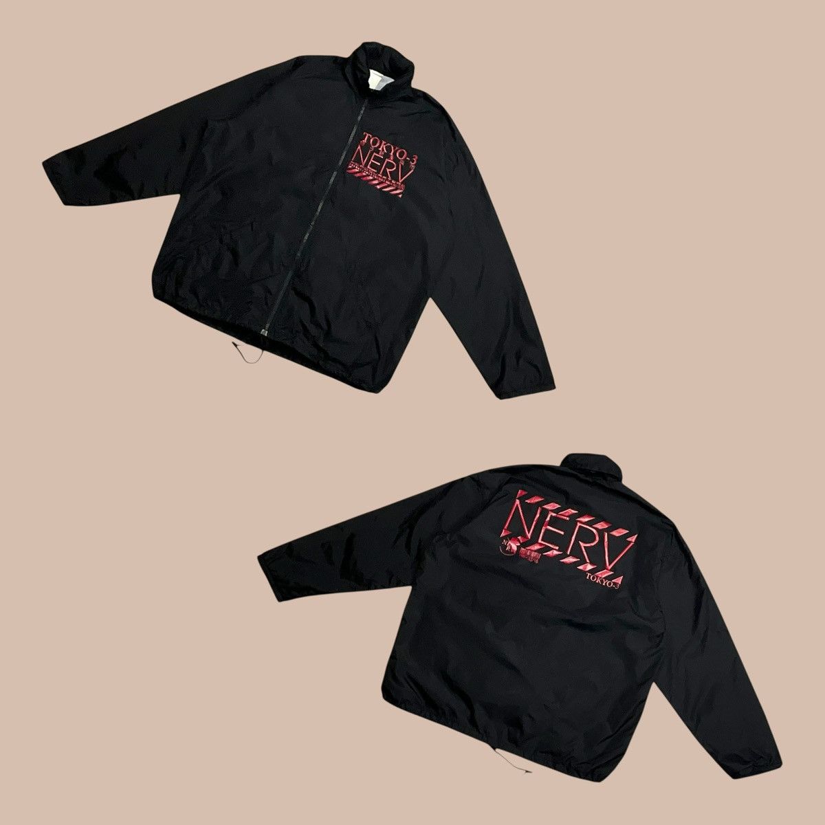 Anime Vintage Cospa X Evangelion "Tokyo-3 NERV" Nylon Hoodie Size US XXL / EU 58 / 5 - 1 Thumbnail