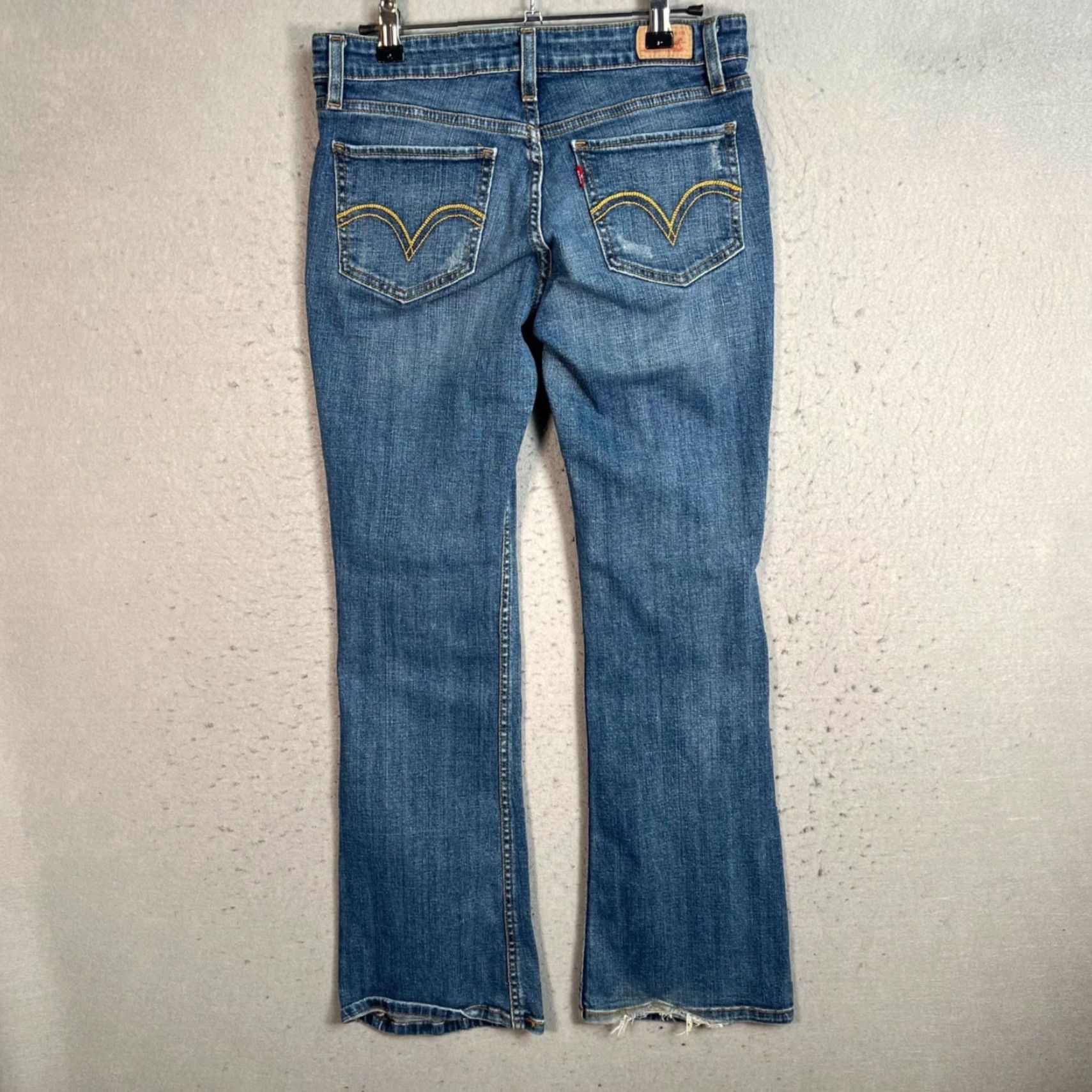 Levi's Levis 518 Superlow Bootcut Jeans Womens Size 28 in Waist Blue Denim Cotton Blend Size 28" / US 6 / IT 42 - 2 Thumbnail