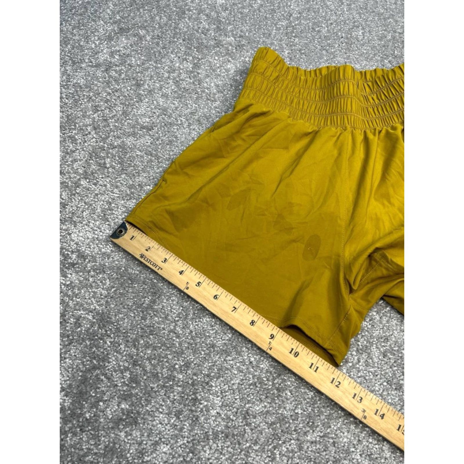 Nike Nike Running Shorts Womens Small Yellow Dri Fit Brief Liner Swoosh Logo Stretch Shirt Size 28" / US 6 / IT 42 - 5 Thumbnail