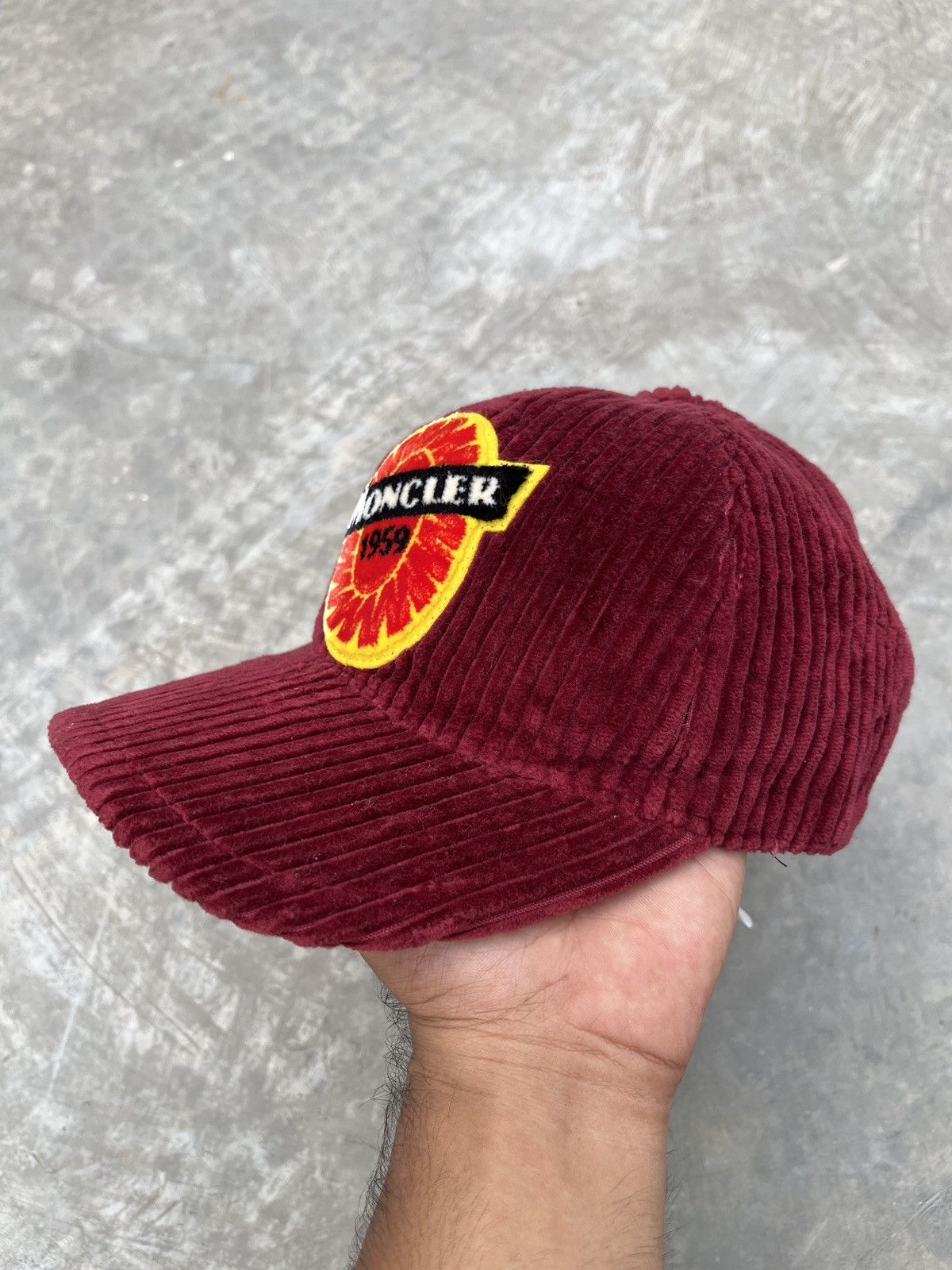 Moncler Moncler Corduroy Burgundy Baseball Cap Size ONE SIZE - 4 Thumbnail