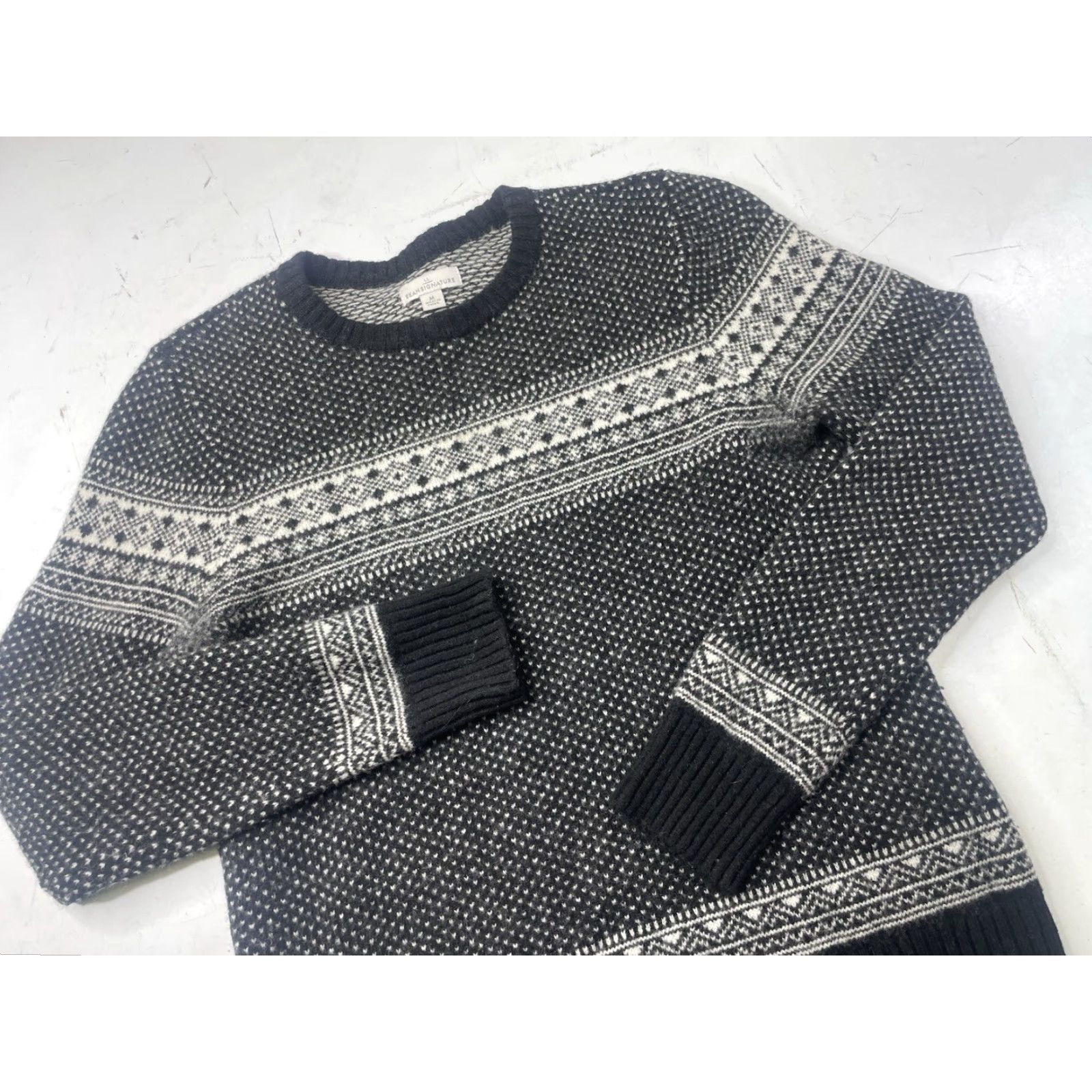 Vintage LL Bean Signature Sweater Womens Medium Fair Isle Wool Pullover Lightweight Knit Size L / US 10 / IT 46 - 2 Thumbnail