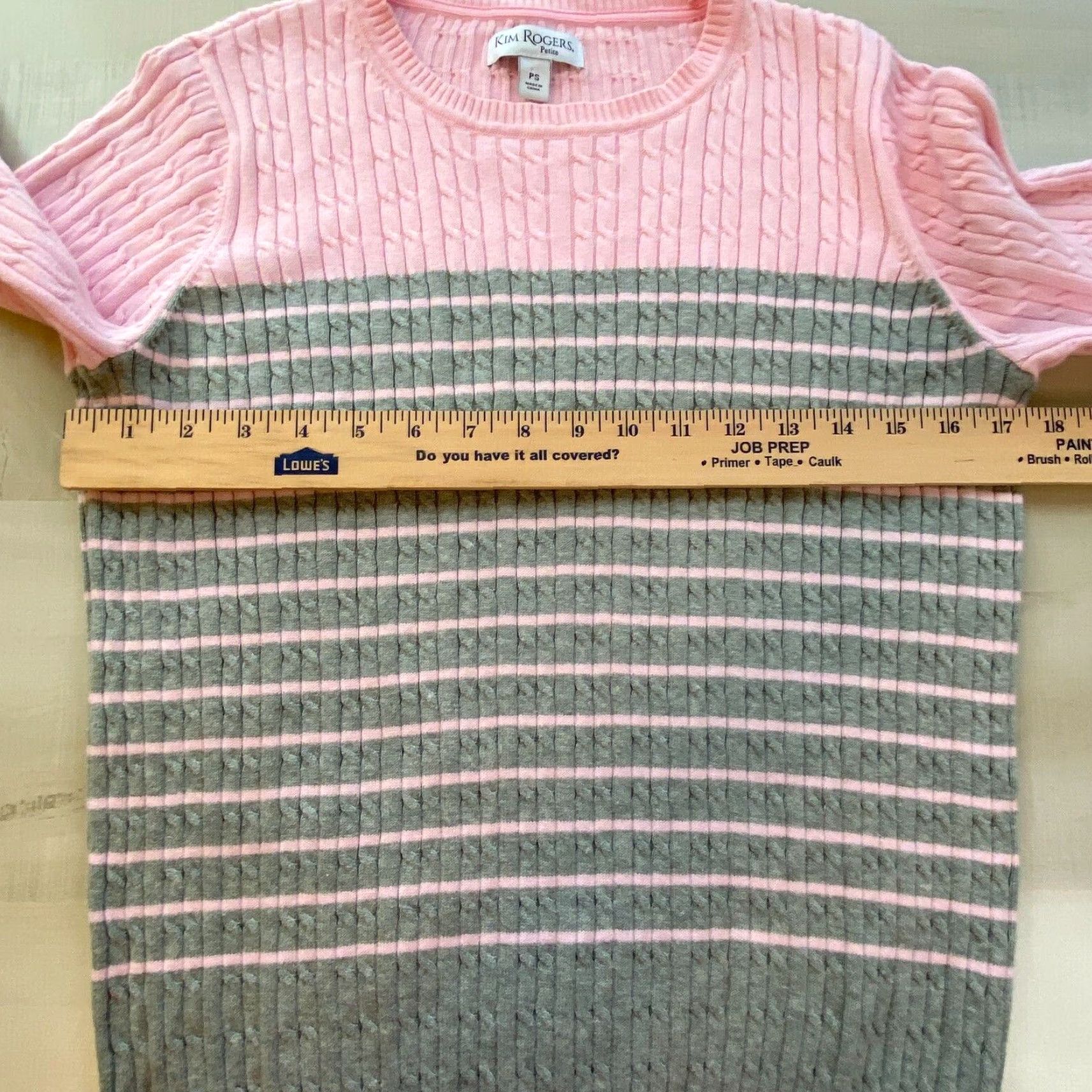 Pinko Kim Rogers Petite Women's Cable Knit Striped Sweater Small Multicolor Pullover Size S / US 4 / IT 40 - 6 Thumbnail