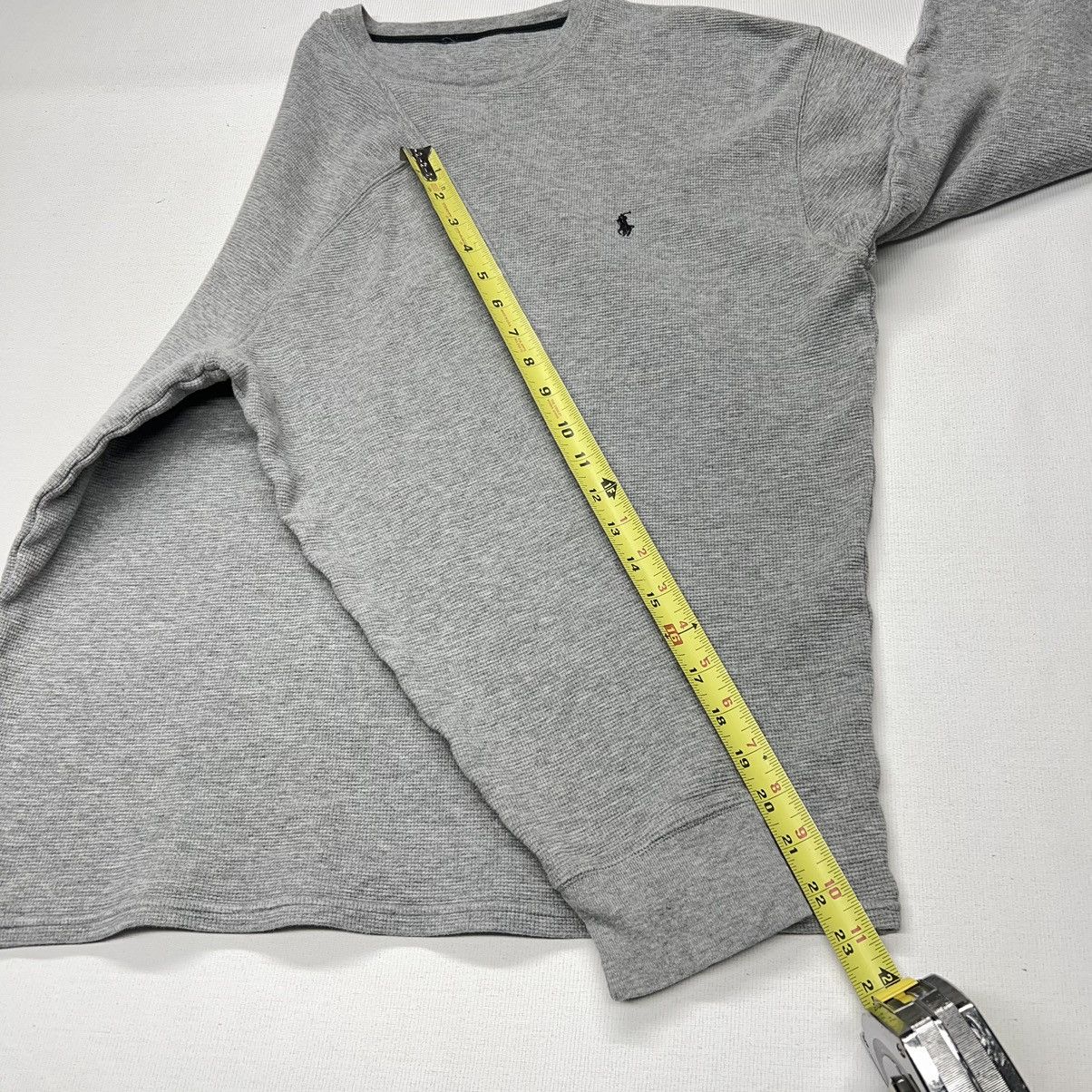 Polo Ralph Lauren Polo Ralph Lauren Thermal Shirt Grey Waffle Knit Logo Y2K Size US L / EU 52-54 / 3 - 16 Thumbnail