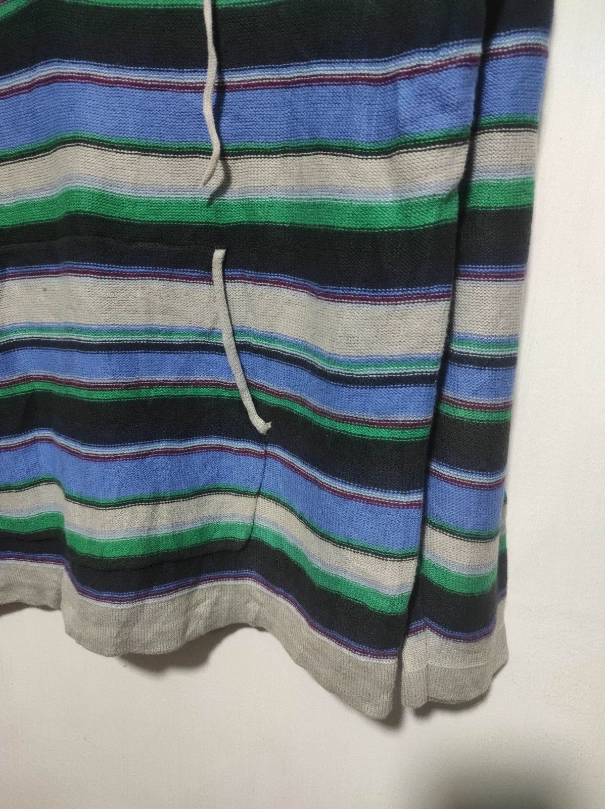Beams Japan Beams Stripe V neck fur hoodie Size US M / EU 48-50 / 2 - 6 Thumbnail