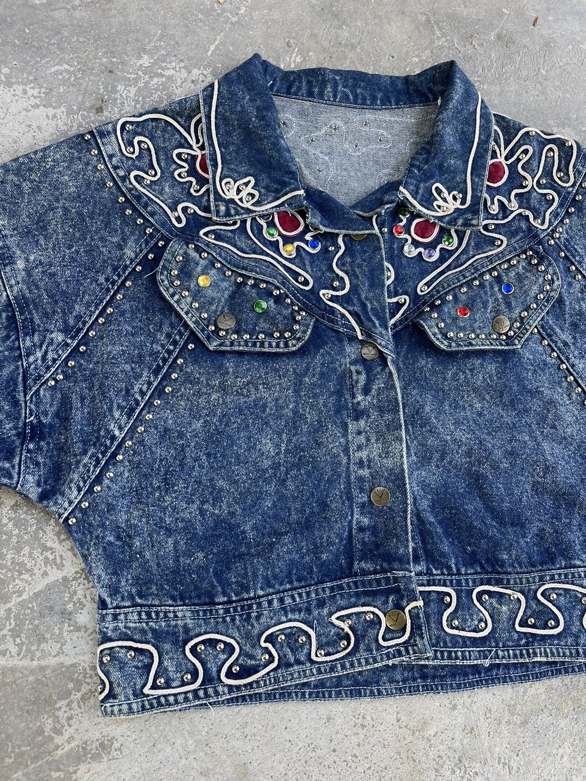 Japanese Brand 🔥Vintage Kong Loon Studded Crop Denim Jacket Kapital Style Size S / US 4 / IT 40 - 5 Thumbnail
