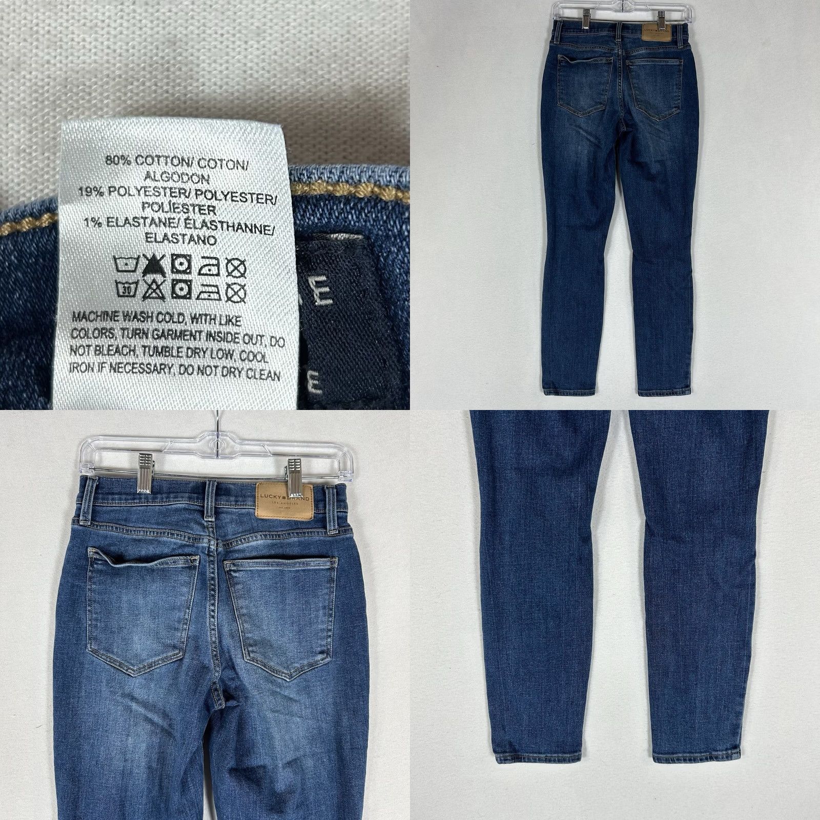 Lucky Brand Lucky Brand Bridgette Skinny Jeans Womens 4 Blue Denim Ankle High Rise 27in 5-Pocket Cotton Elastane Slim Crop Vintage No Size 27" / US 4 / IT 40 - 8 Thumbnail