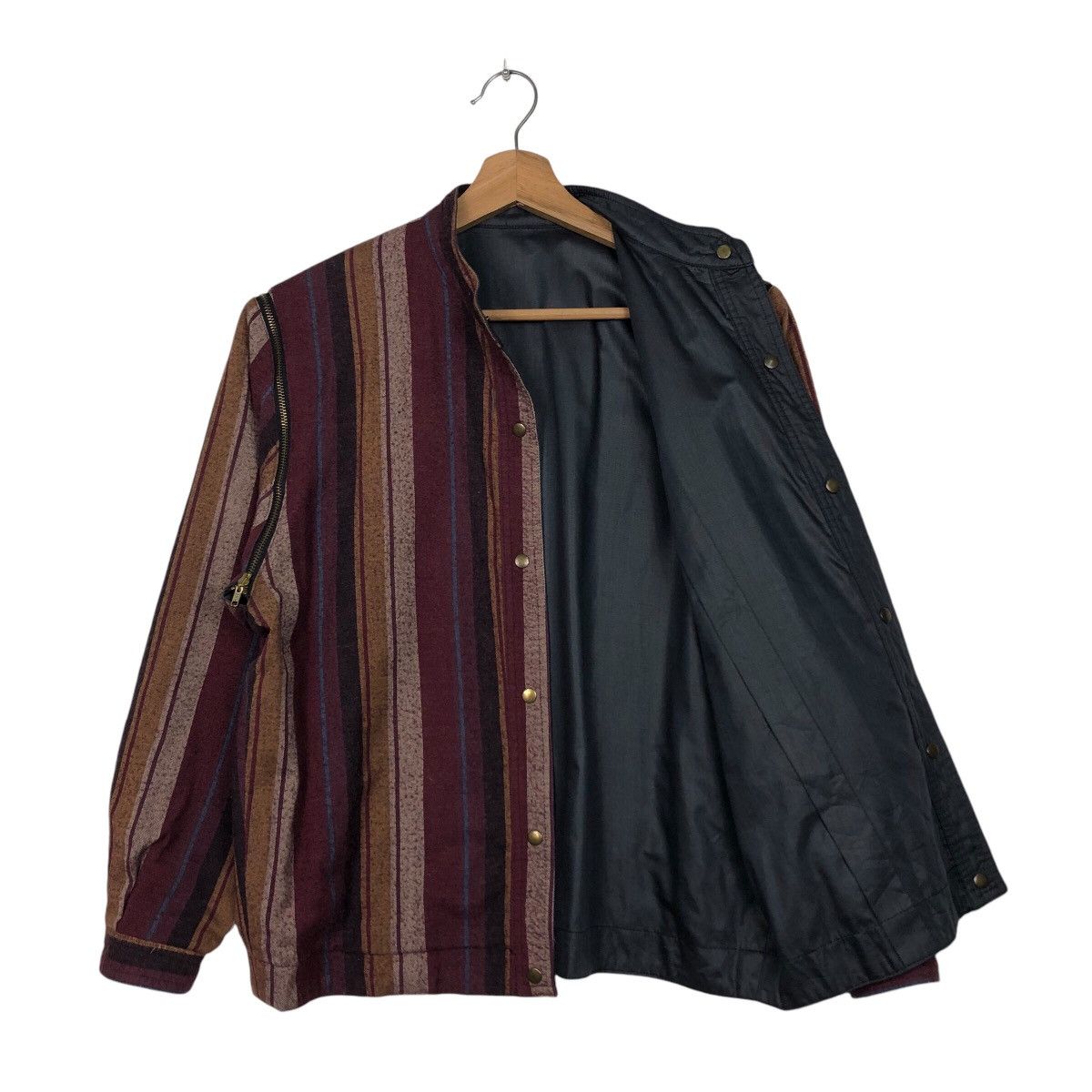 Japanese Brand 📌Vintage Bomber Jacket Reversible Striped Issey Miyake Size US M / EU 48-50 / 2 - 12 Thumbnail