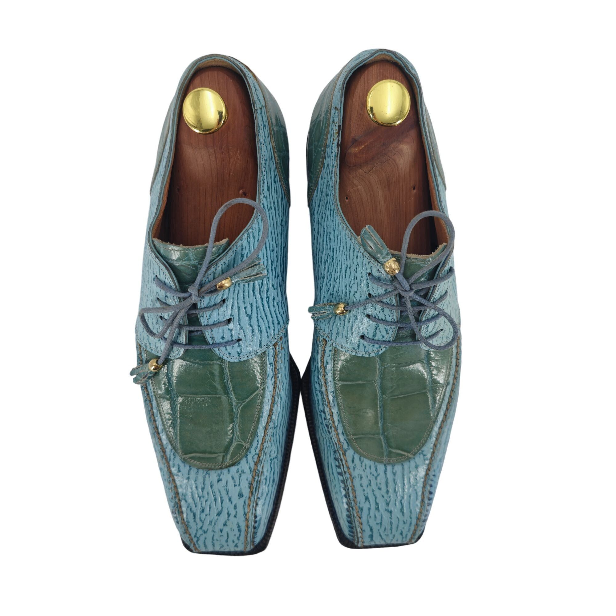 Mauri Vintage Mauri Alligator Sharkskin Italy Mens 10M Light Blue Size US 10 / EU 43 - 9 Thumbnail