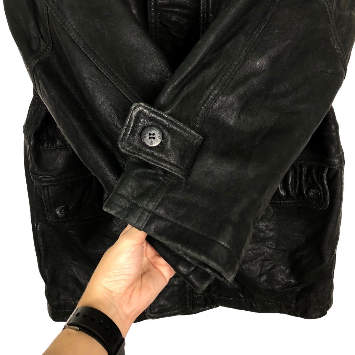 Genuine Leather 🔥90s Vintage Genuine Leather Biker Jacket Renoma Japan Made Size US L / EU 52-54 / 3 - 12 Thumbnail