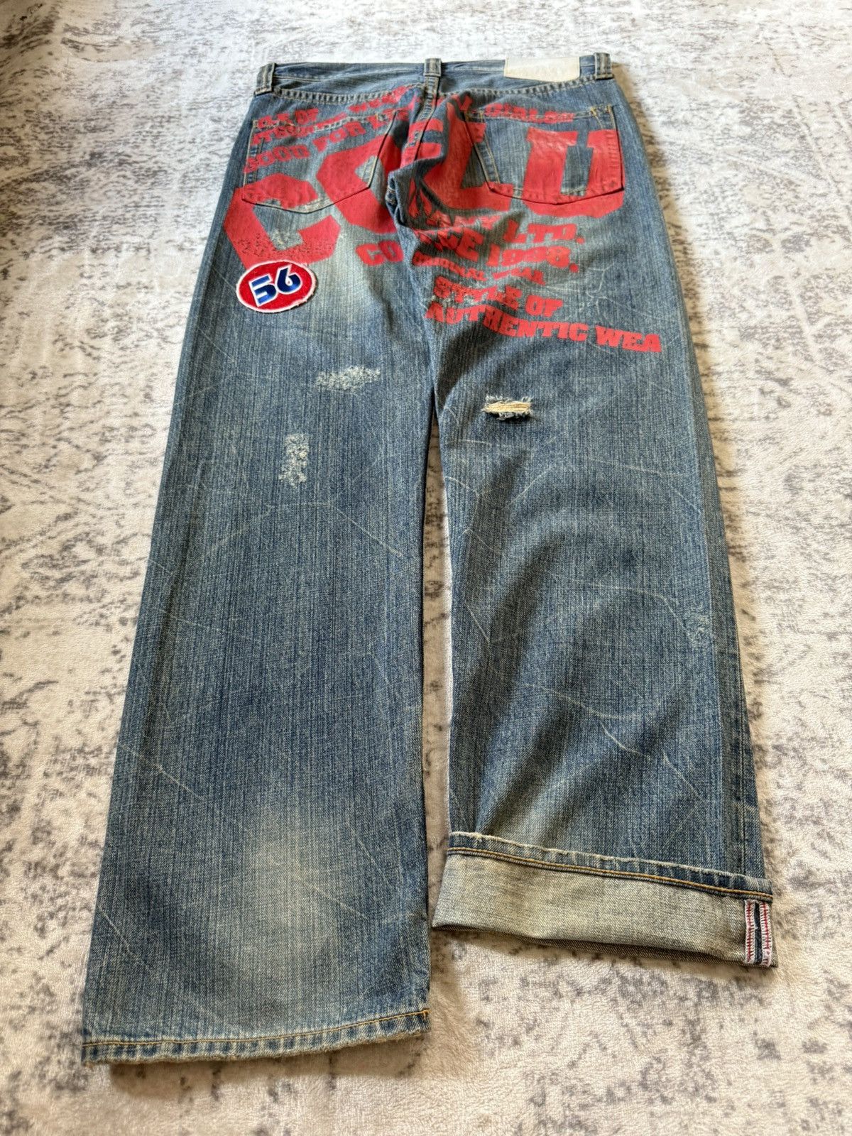 Japanese Brand Co&Lu Japan Daicock Evisu Style Redline Baggy Loose Jeans Size US 32 / EU 48 - 1 Thumbnail