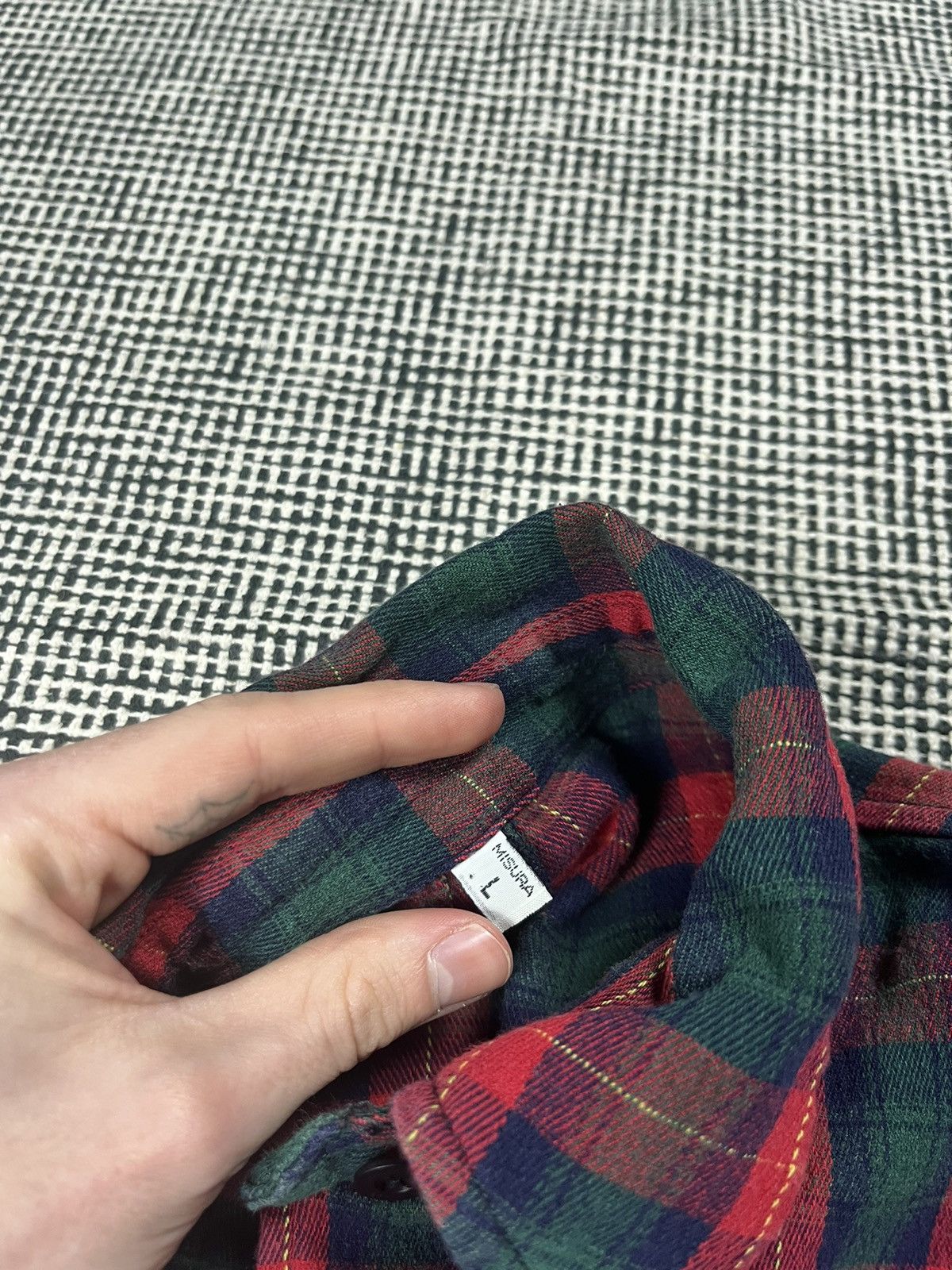 Armani × Giorgio Armani × Vintage vintage 80s/90s Armani jeans tartan plaid button up shirt Size L / US 10 / IT 46 - 4 Thumbnail