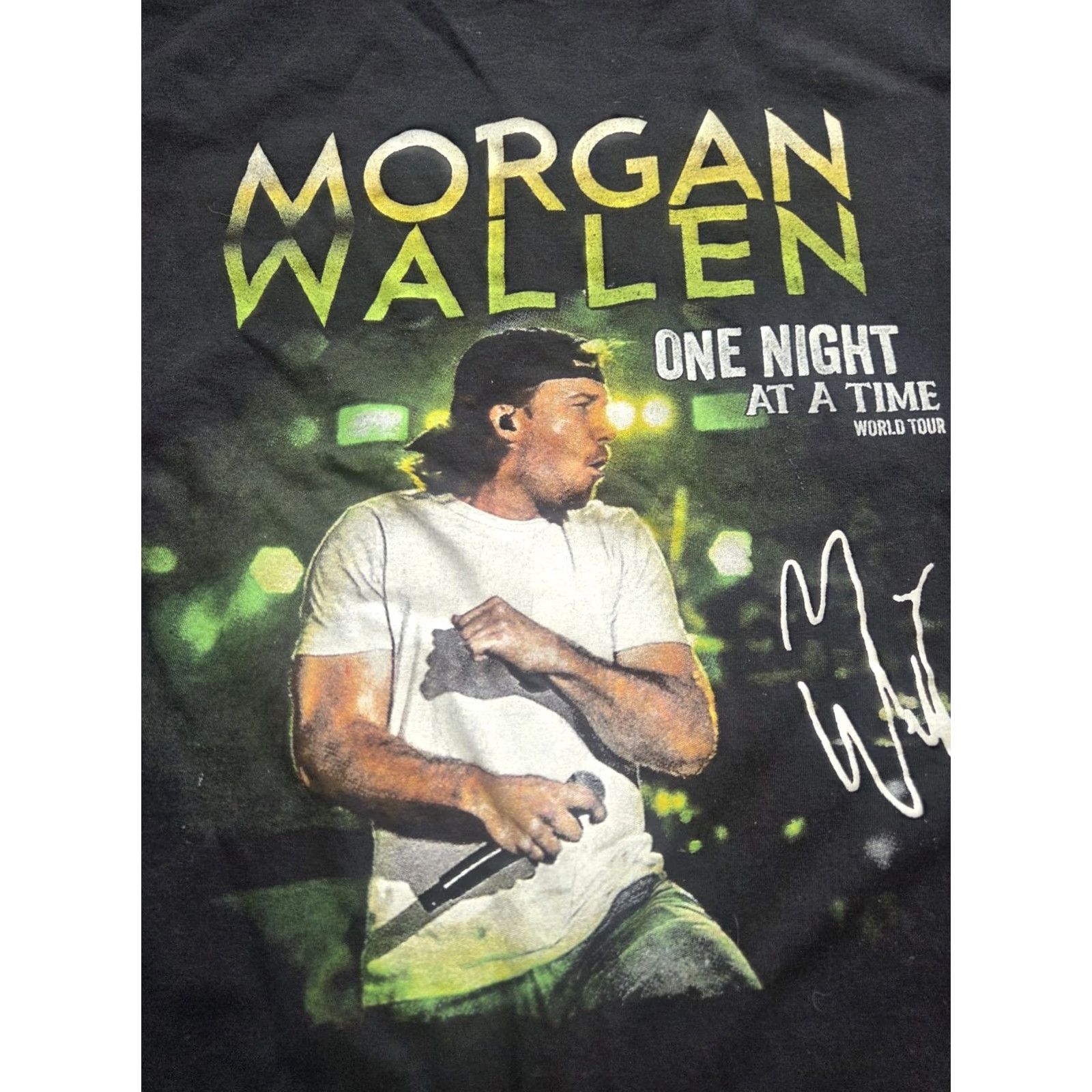Vintage Morgan Wallen 2024 Concert T-Shirt Size XL/2XL One Night Tour Shirt Men Black Crew Neck Short Sleeve Cotton Gildan 5000 Vintage: No Size US XL / EU 56 / 4 - 2 Thumbnail