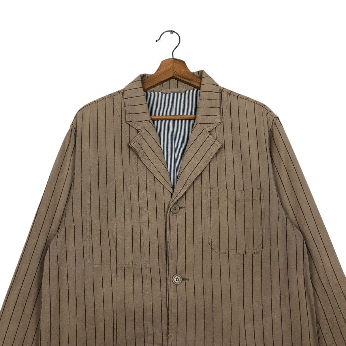 Japanese Brand Vtg Hickory Chore Jacket Striped Hillcrop Club Issey Miyake Size US L / EU 52-54 / 3 - 4 Thumbnail