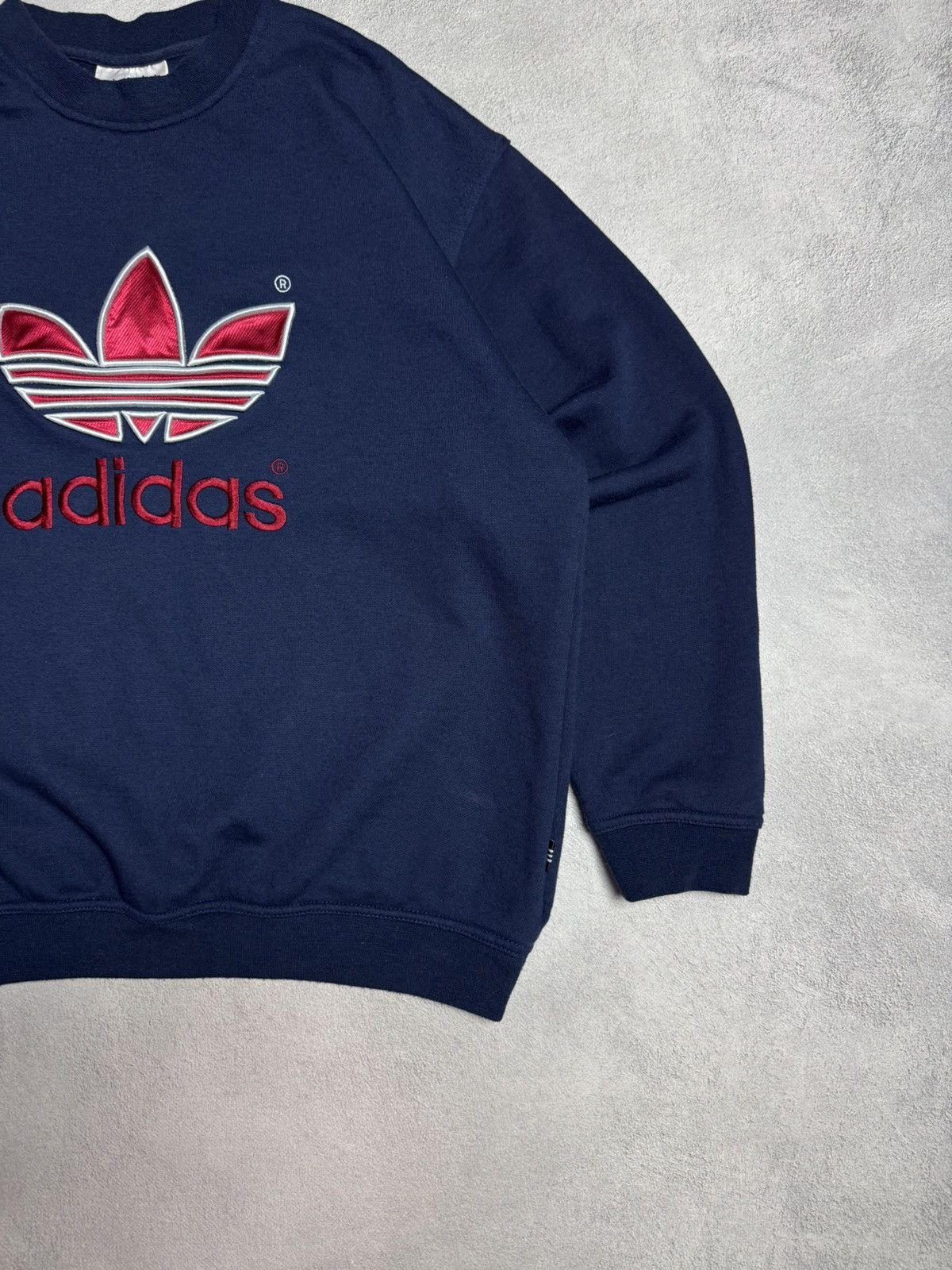 Adidas Adidas Vintage 1990s Cotton Crewneck Boxy Sweatshirt Size US L / EU 52-54 / 3 - 6 Thumbnail