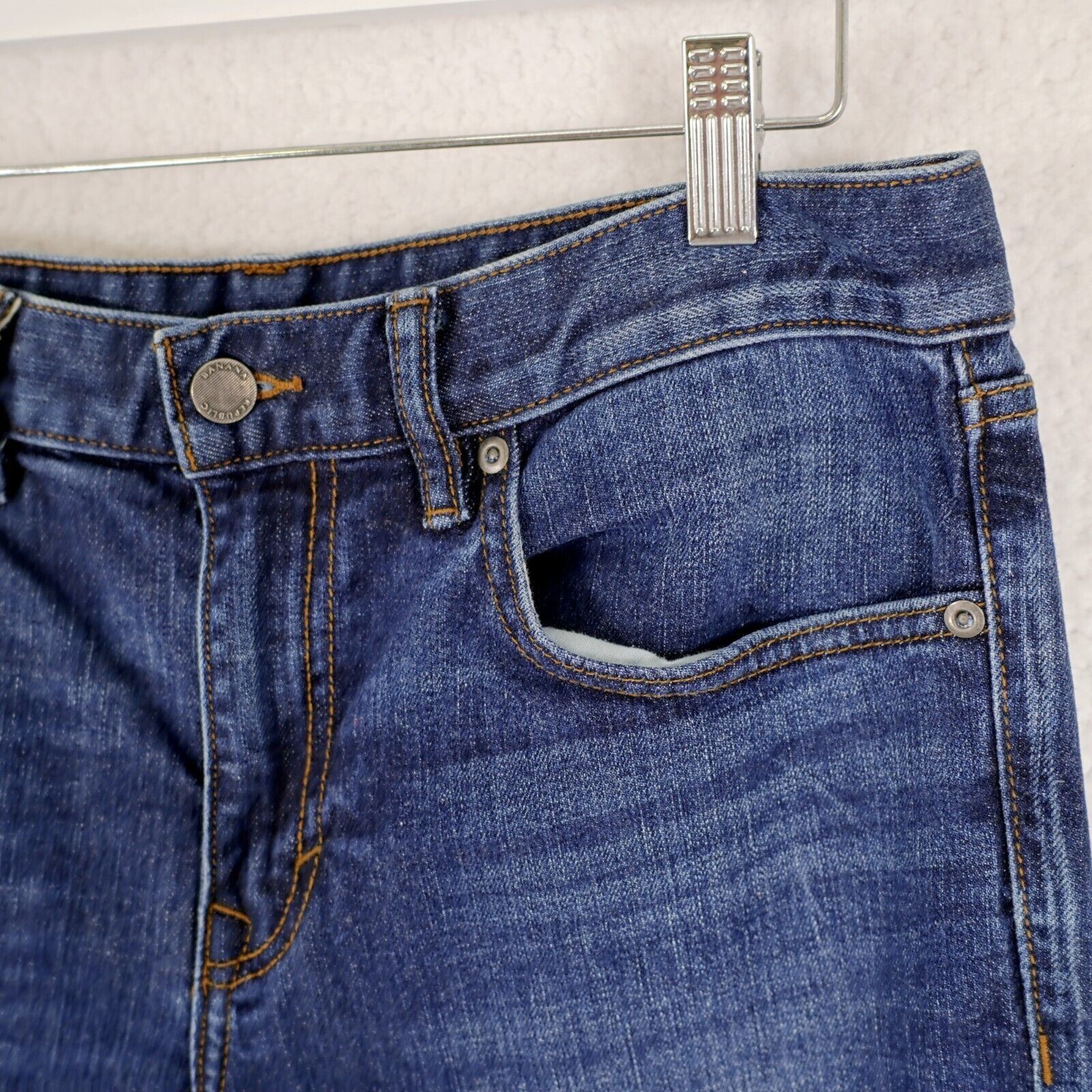 Banana Republic Banana Republic Slim Stone Wash Whisker Blue Denim Jeans Low Size US 32 / EU 48 - 4 Thumbnail