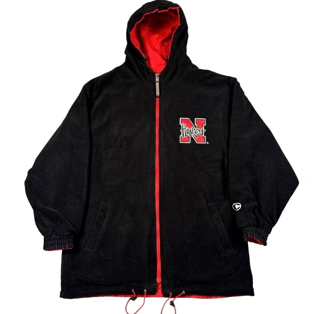 Vintage VINTAGE Huskers Jacket Mens Large Nebraska Water Repellant Lined Fleece Heavyweight Coat Colosseum Athletics Ski Jacket Black 90s University Mens Size US L / EU 52-54 / 3 - 4 Thumbnail