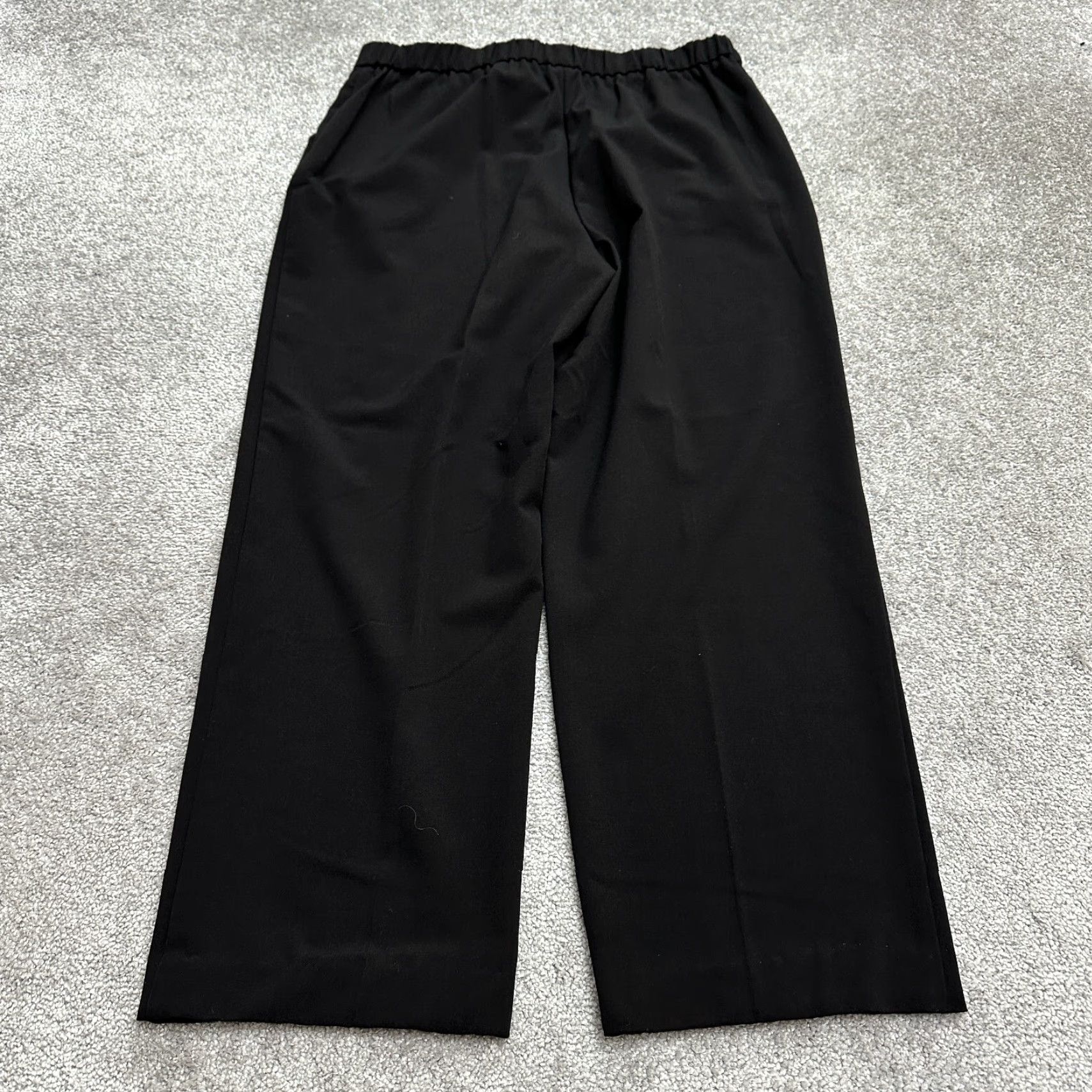 Vintage Dressbarn Dress Pants Womens 14 Black Elastic Waist Straight Leg 34x27 Size 36" / US 14 / IT 50 - 2 Thumbnail