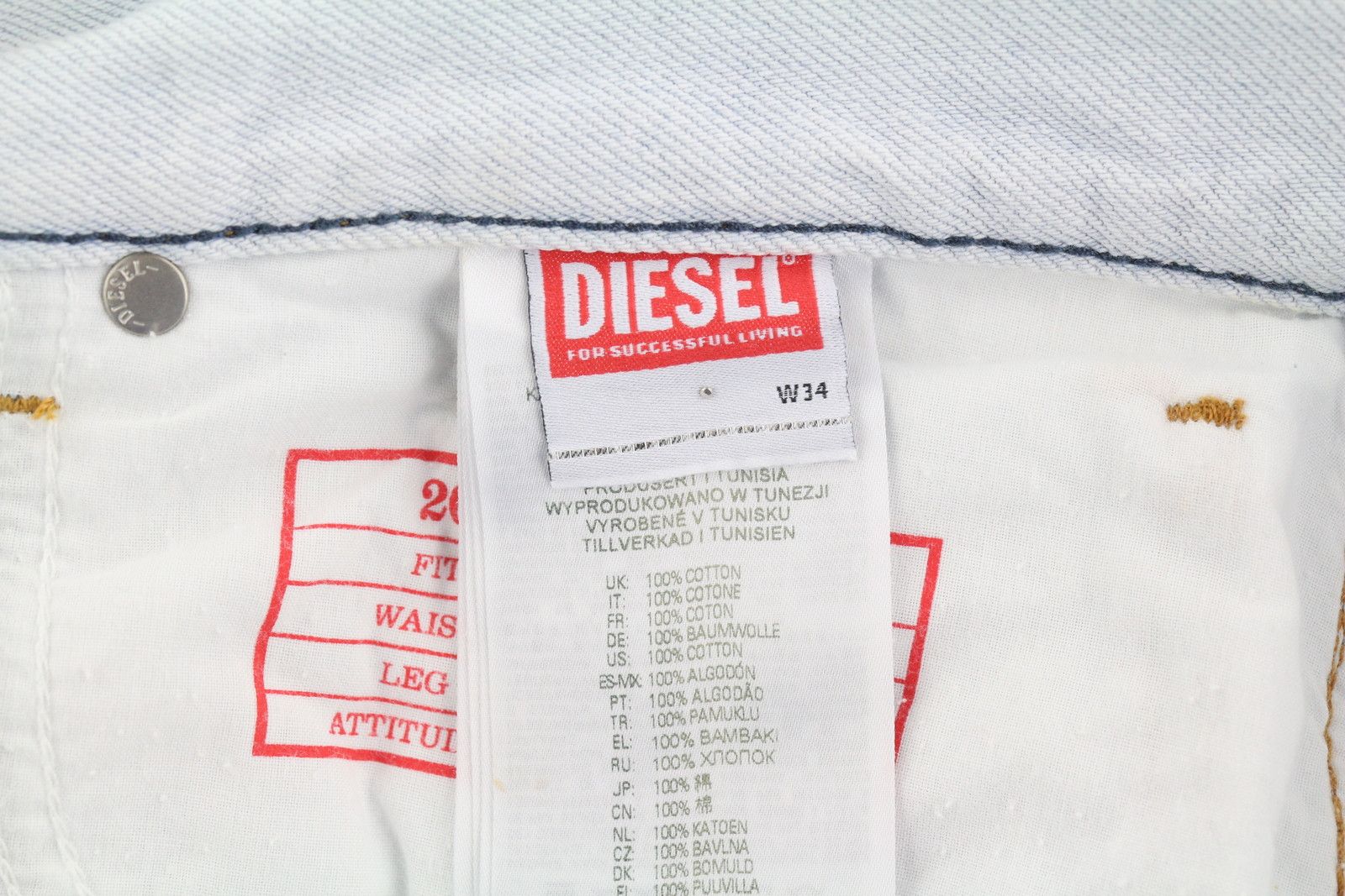 Diesel 2010 0079Z W34/L30 Loose Straight Washed Jeans 40920 Size US 34 / EU 50 - 9 Thumbnail