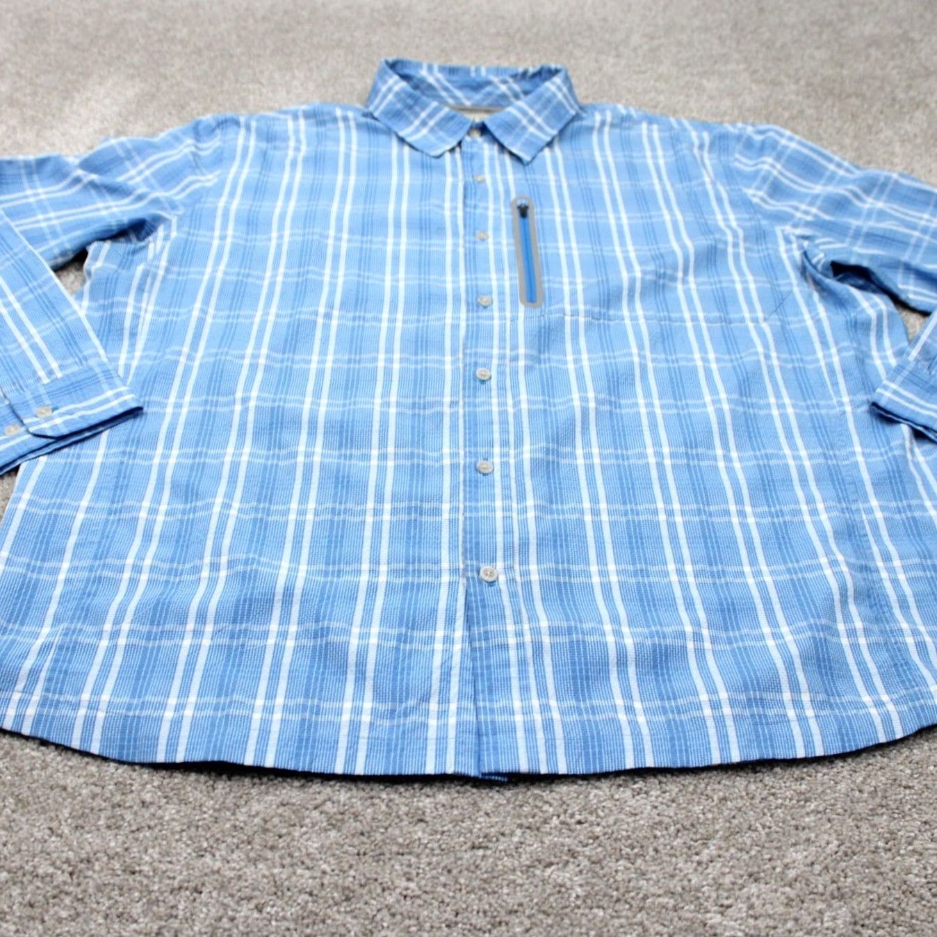 Vintage L.L. Bean Seersucker Shirt Men XL Reg Blue/White Comfort Stretch L/S Button-Up Shirt Size US XL / EU 56 / 4 - 3 Thumbnail