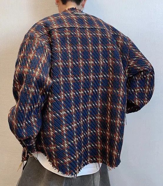 VIBE Vintage Street y2k Striped Plaid Loose Casual Jacket Coat Size US M / EU 48-50 / 2 - 5 Thumbnail