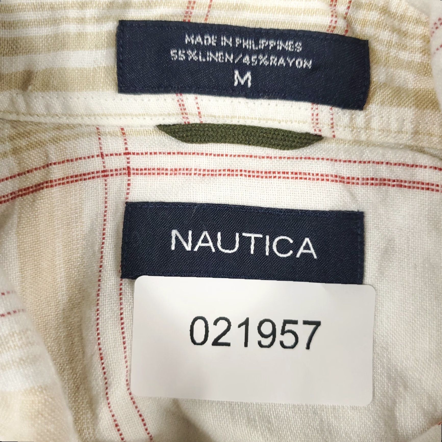 Nautica Nautica Shirt Mens Size Medium Beige Plaid Button-Up Short Sleeve Casual Business Formal Preppy American Mens M Beige Size US M / EU 48-50 / 2 - 7 Thumbnail
